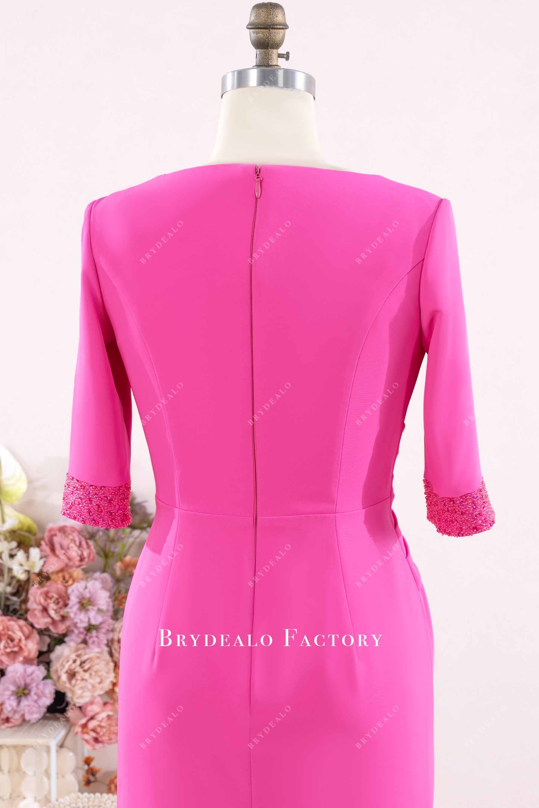 half sleeve beaded cuff mother of bride dress