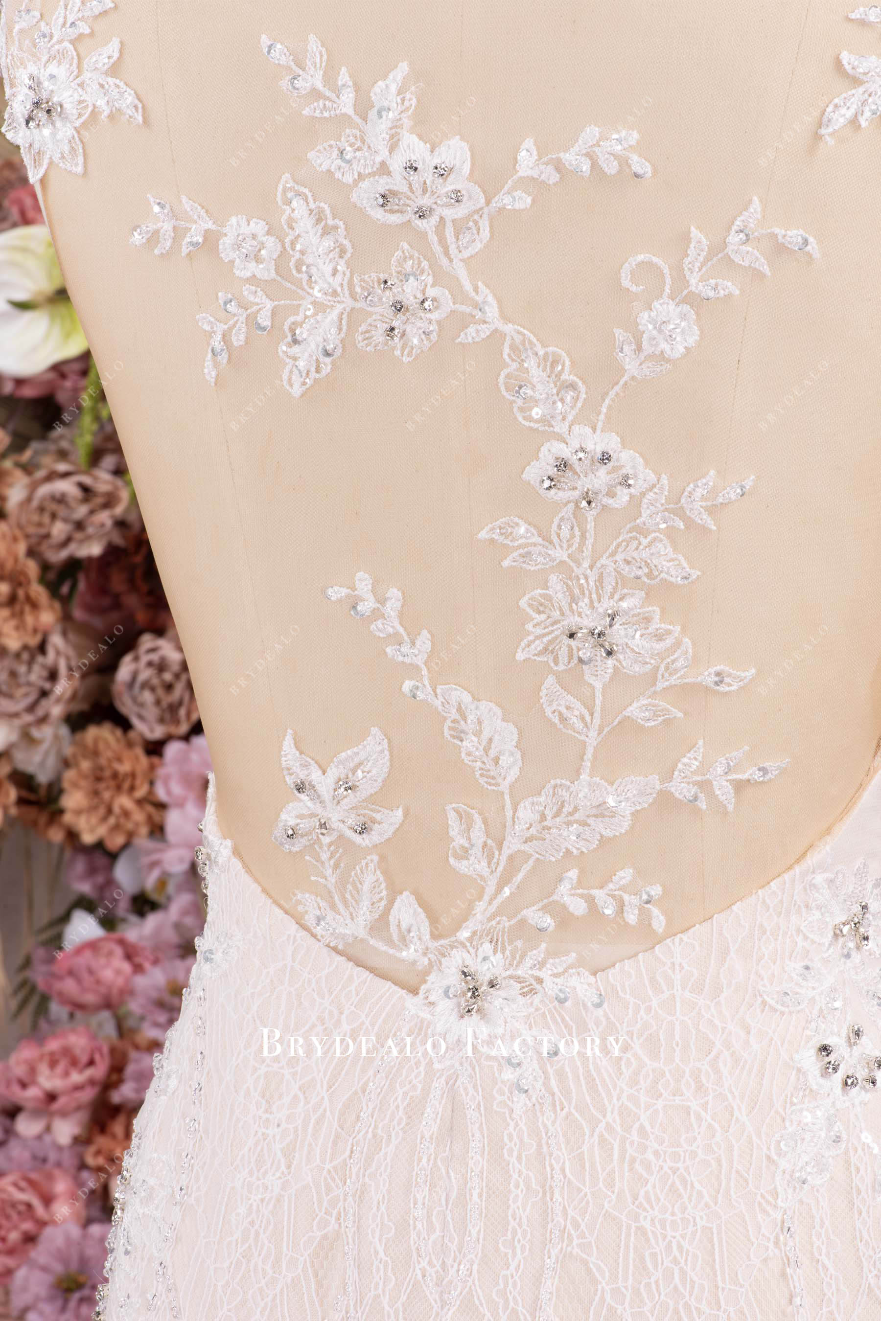hand sewn beading wedding dress