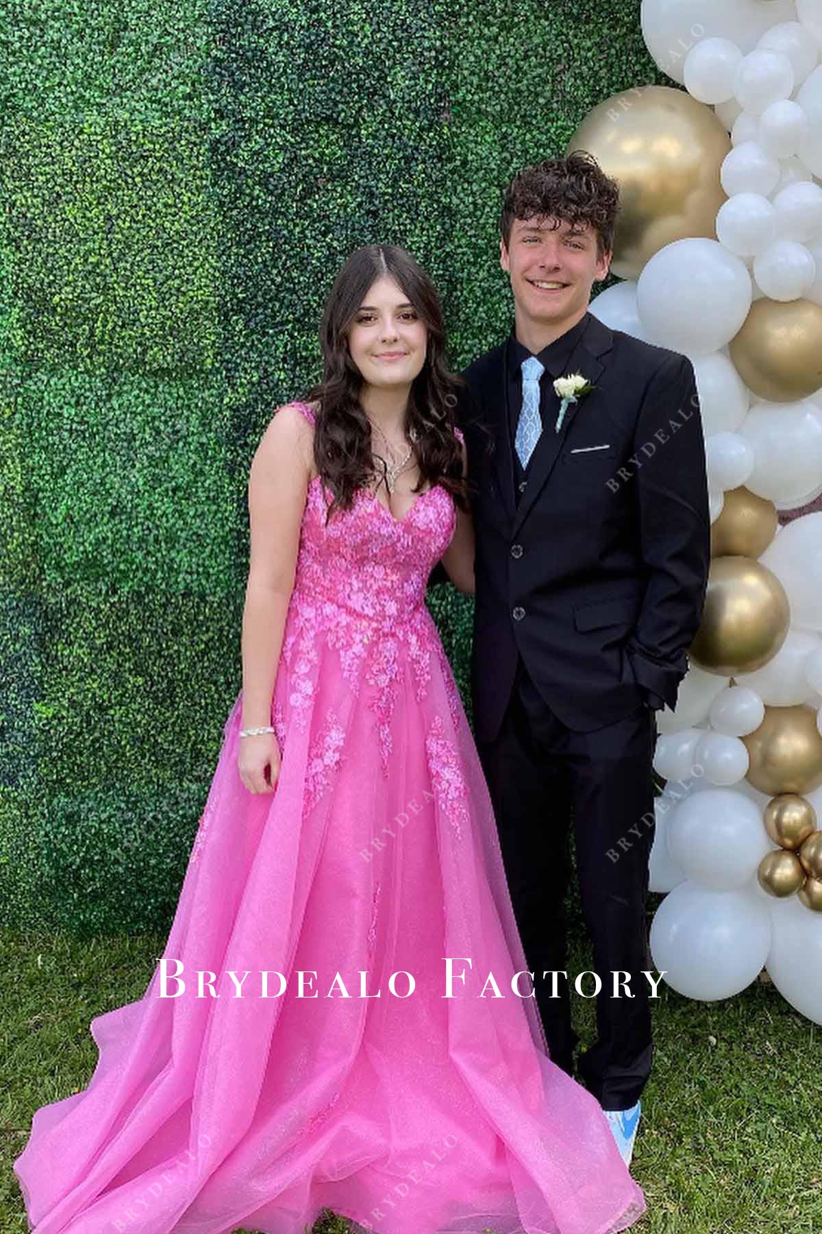Elegant Pink A-Line Sleeveless Homecoming Dress with Lace Appliques main image 1