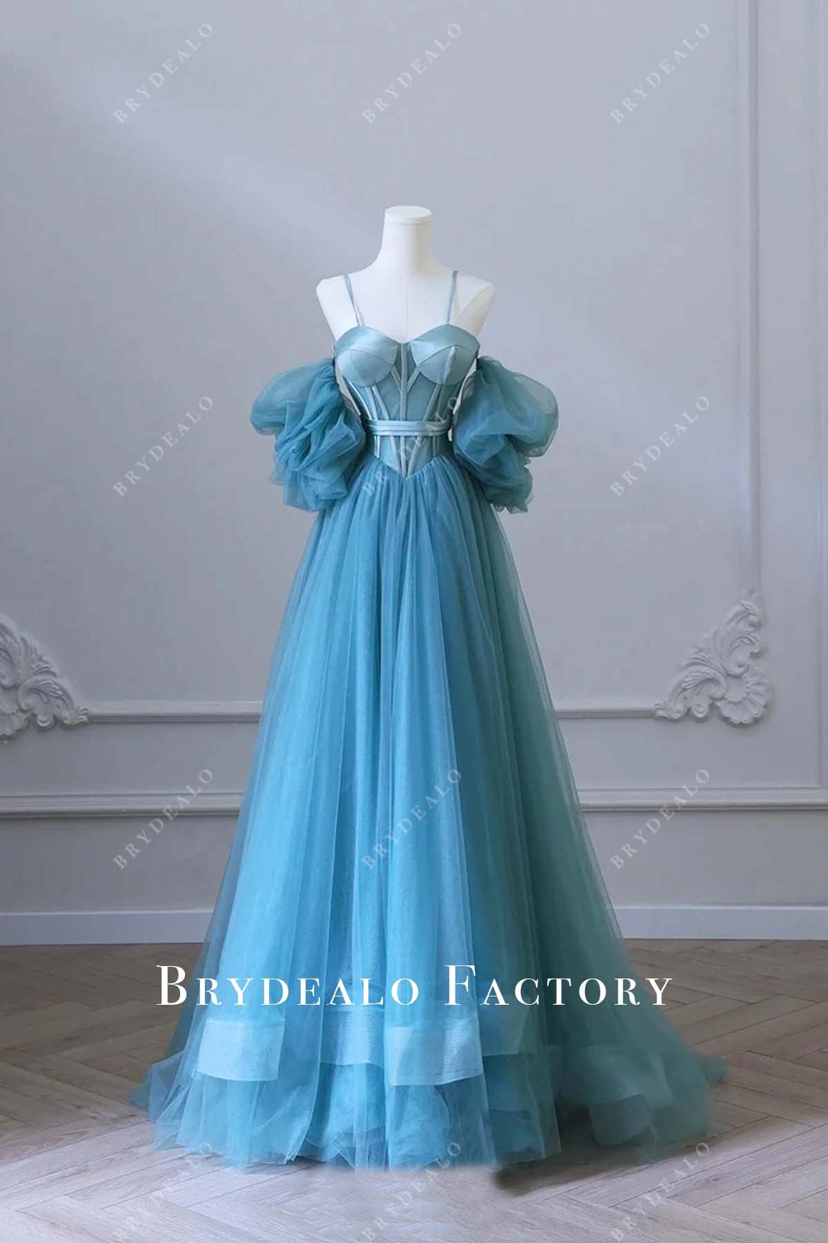 formal dresses in blue Blue Gradient A-line Tulle Long Formal Dresses Graduation Dress Woman –  jkprom