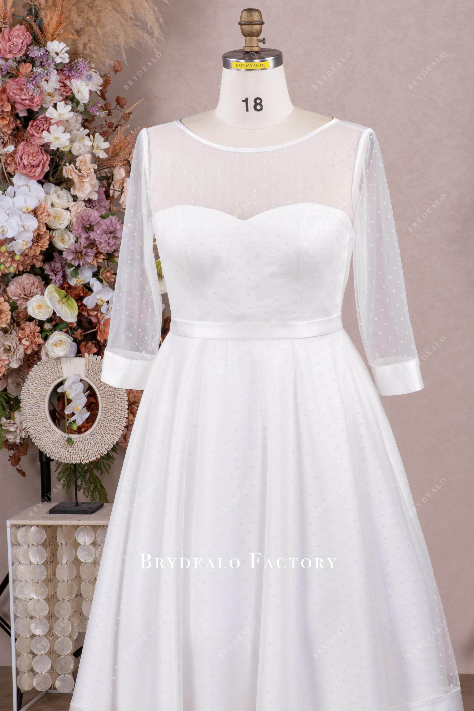 illusion neck wedding dress