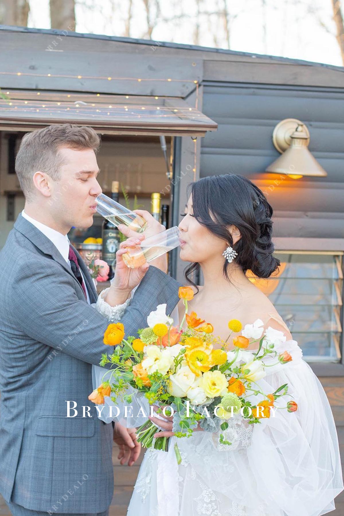 illusion sleeves wedding dress