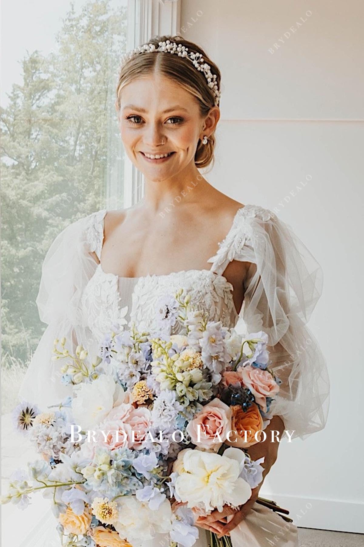 illusion sleeves wedding dress