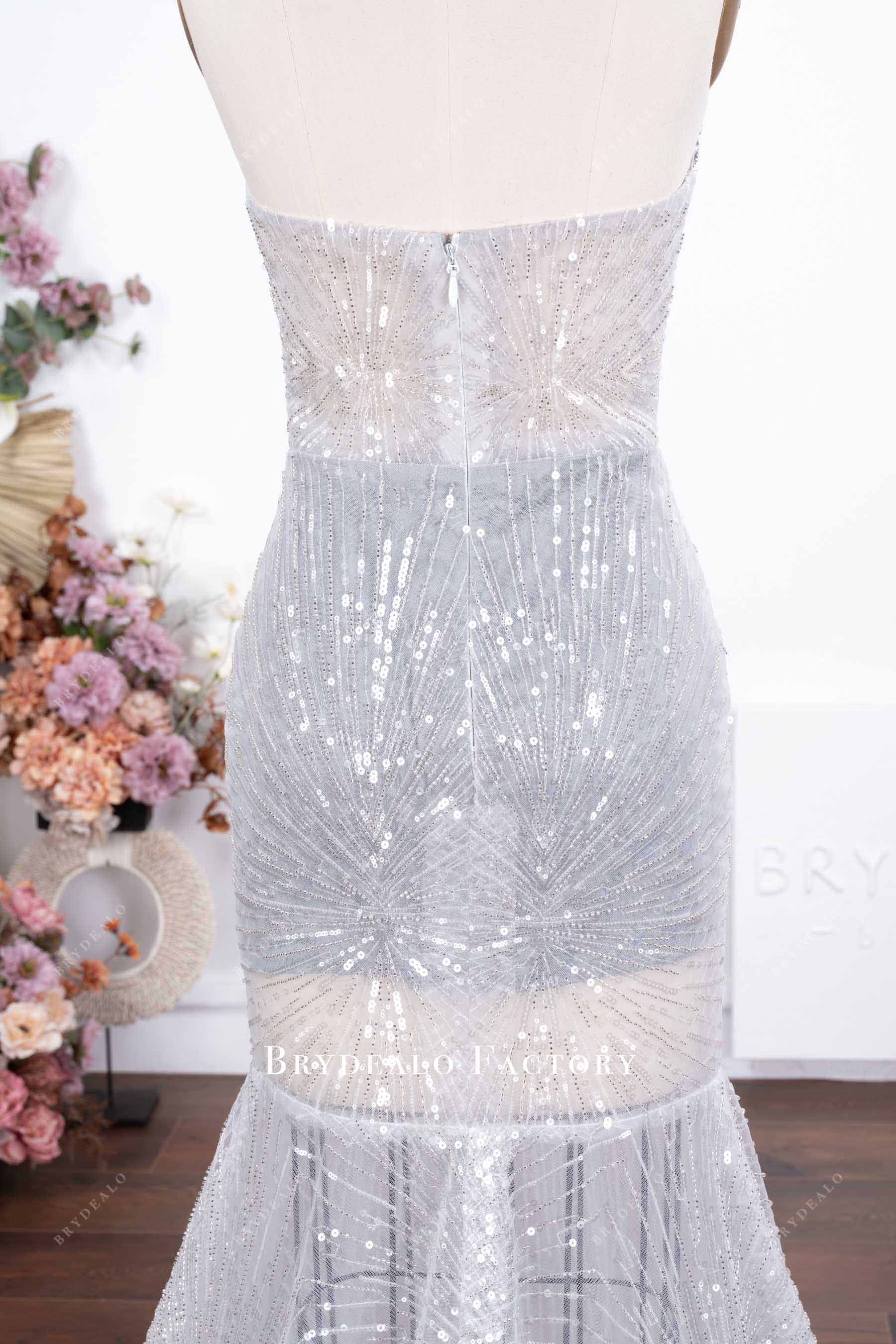 illusion strapless prom gown