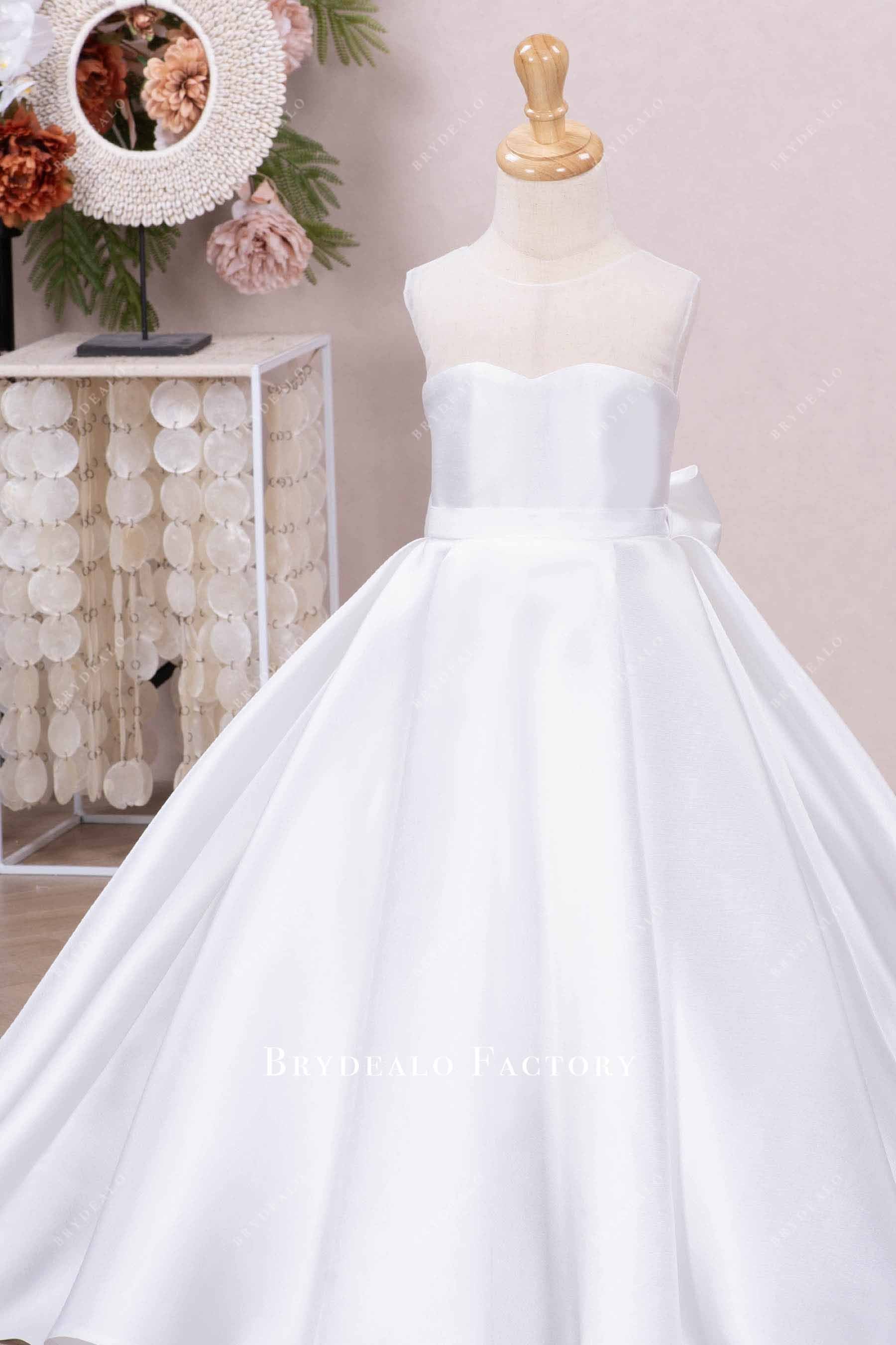 illusion sweetheart neck flower girl dress