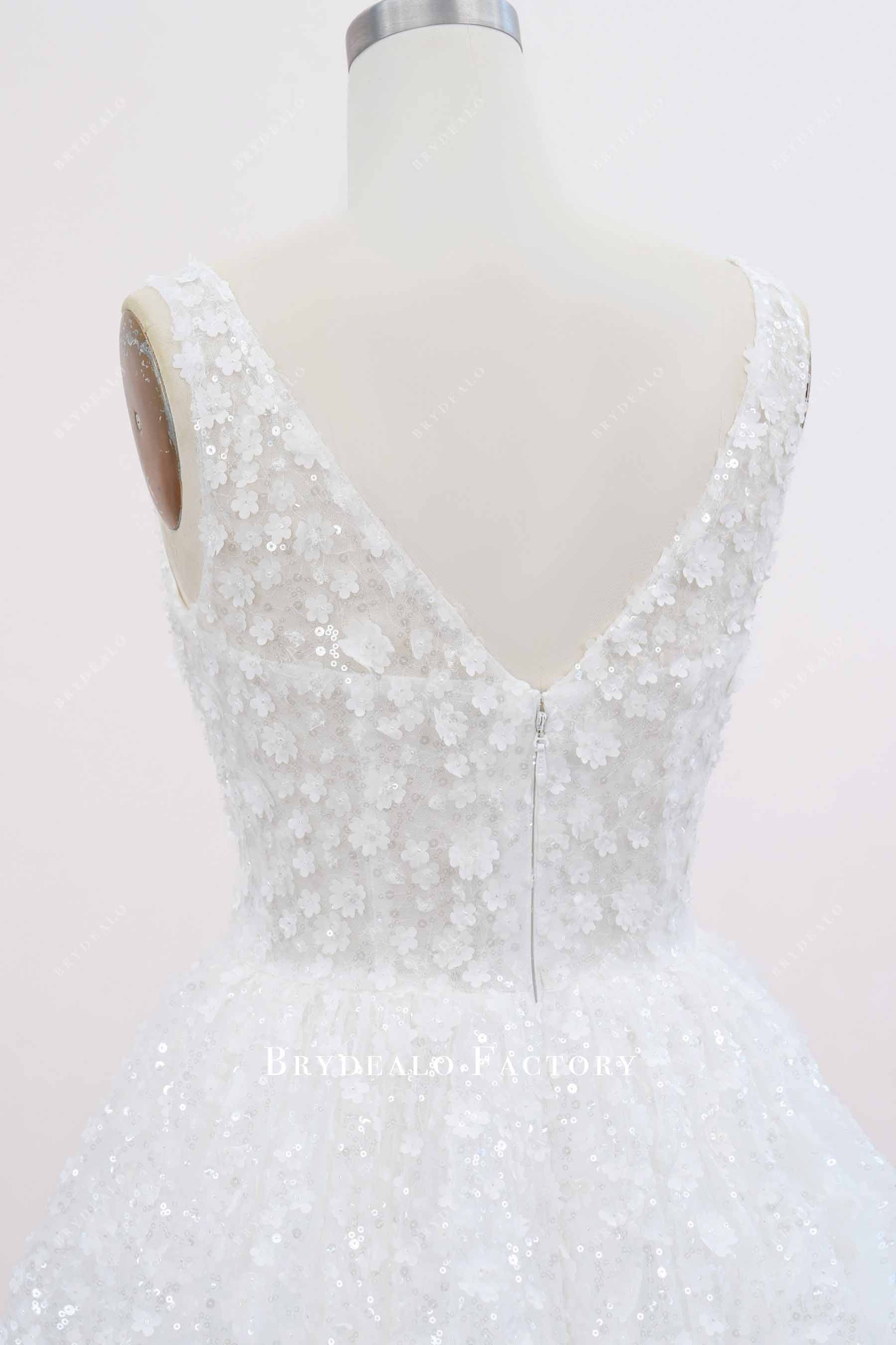illusion v back bridal dress