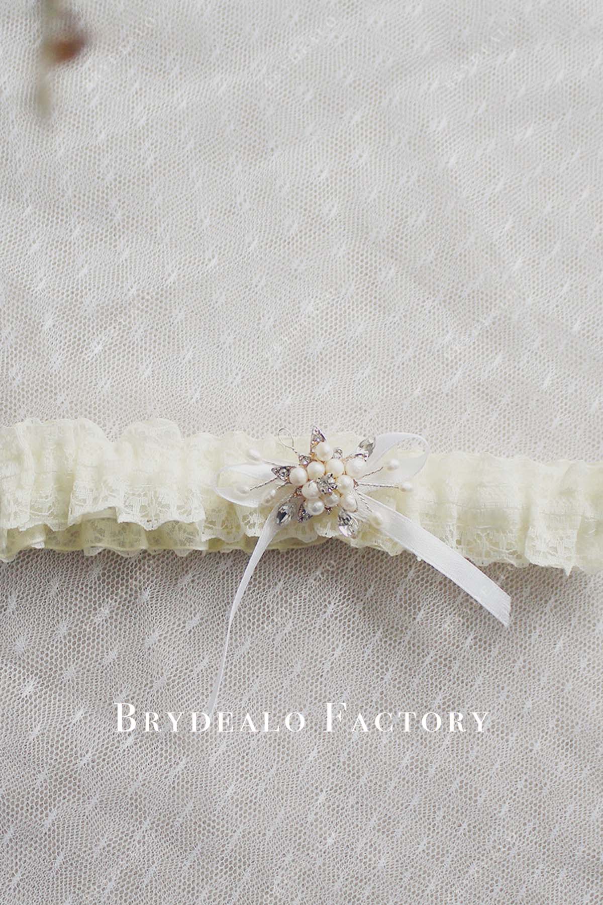 ivory elastic lace bridal garter
