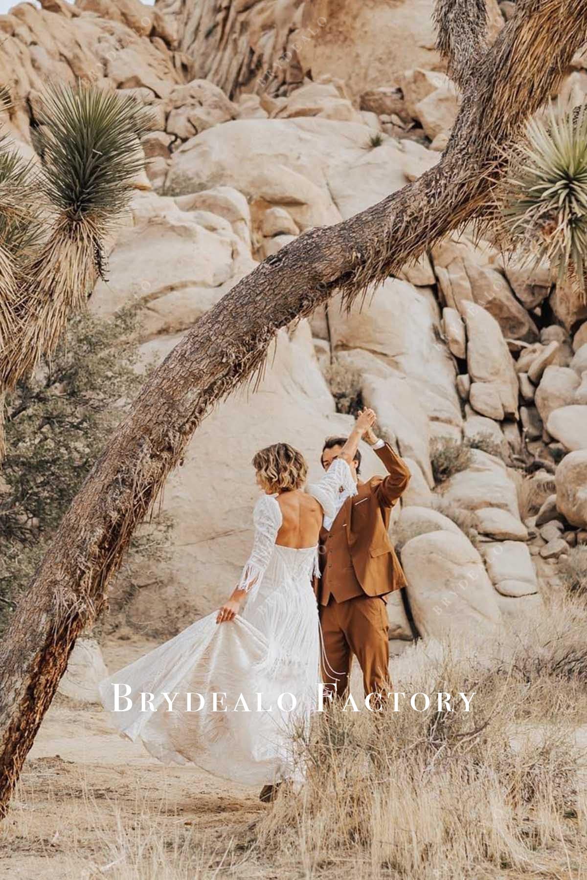 ivory lace open back wedding dress