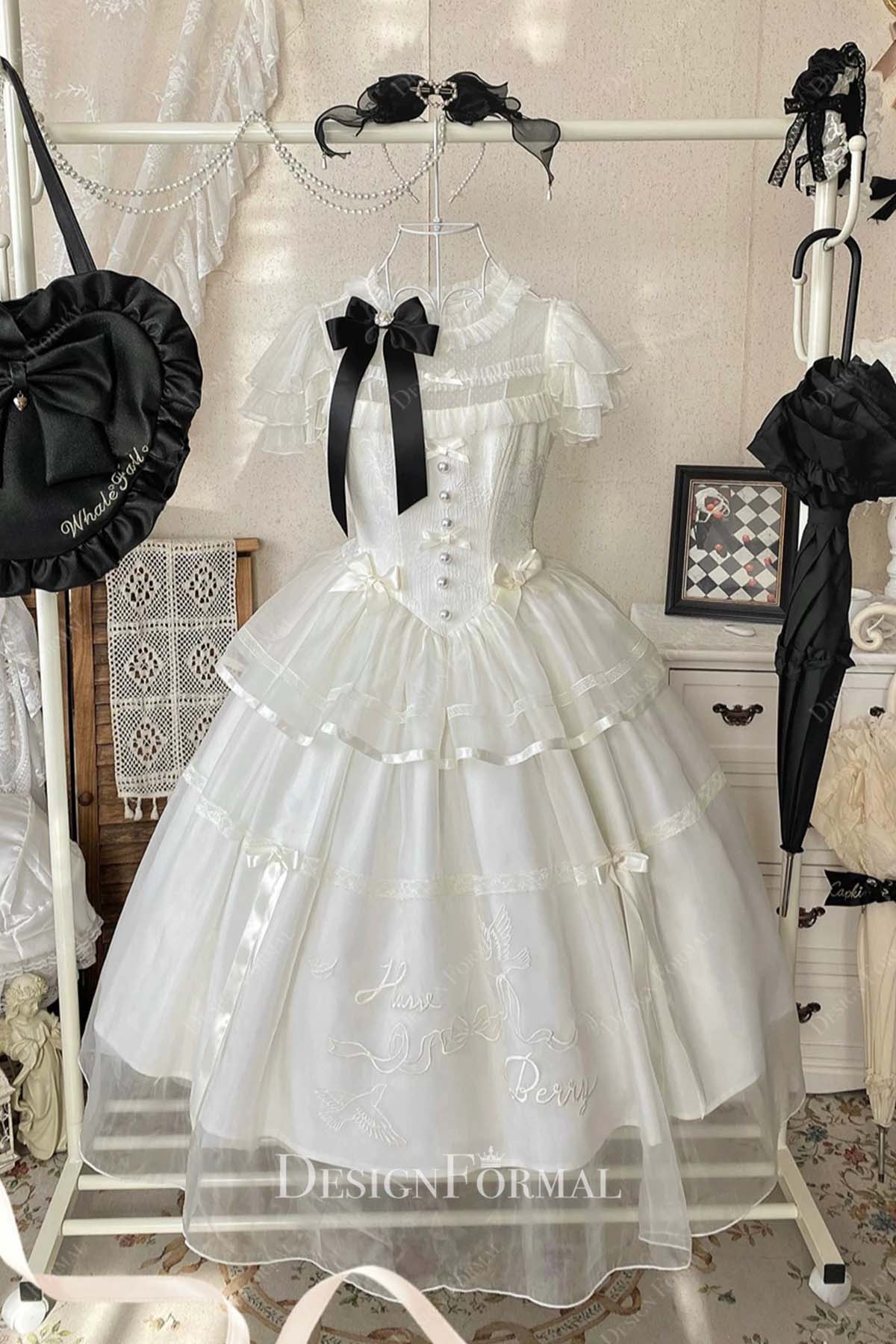 ivory layered a line lolita dress
