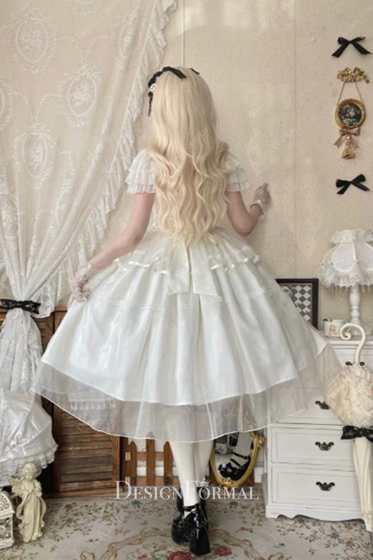 ivory puffy a line lolita dress