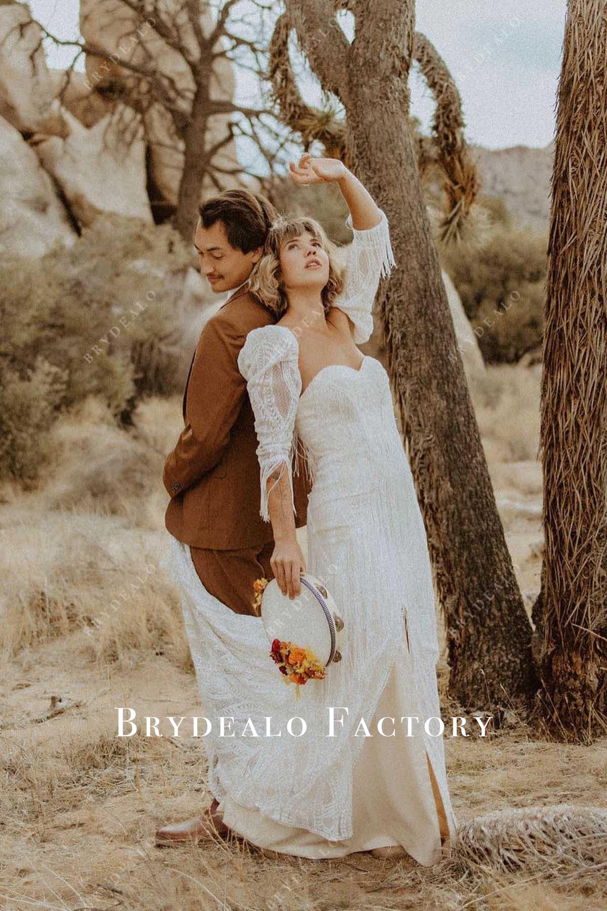 ivory slit mermaid wedding dress