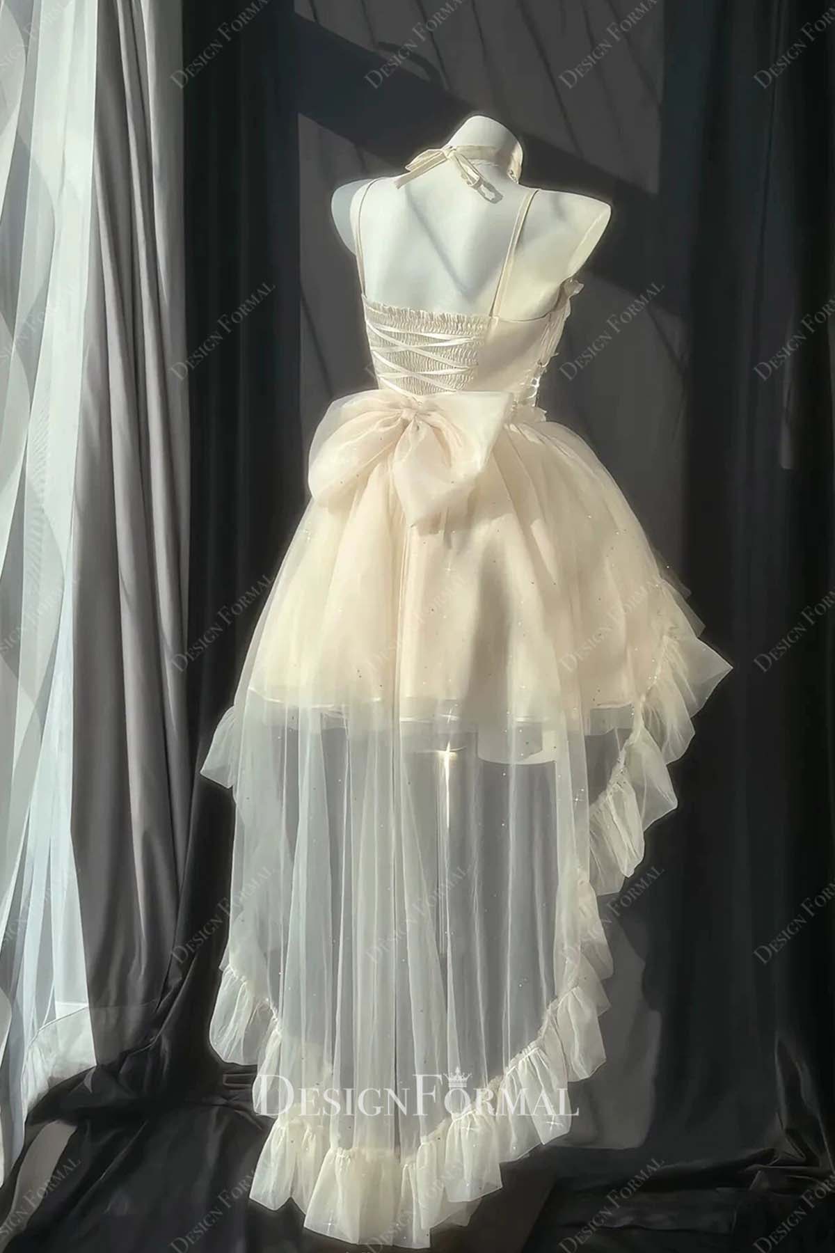 ivory thin straps short lolita dress
