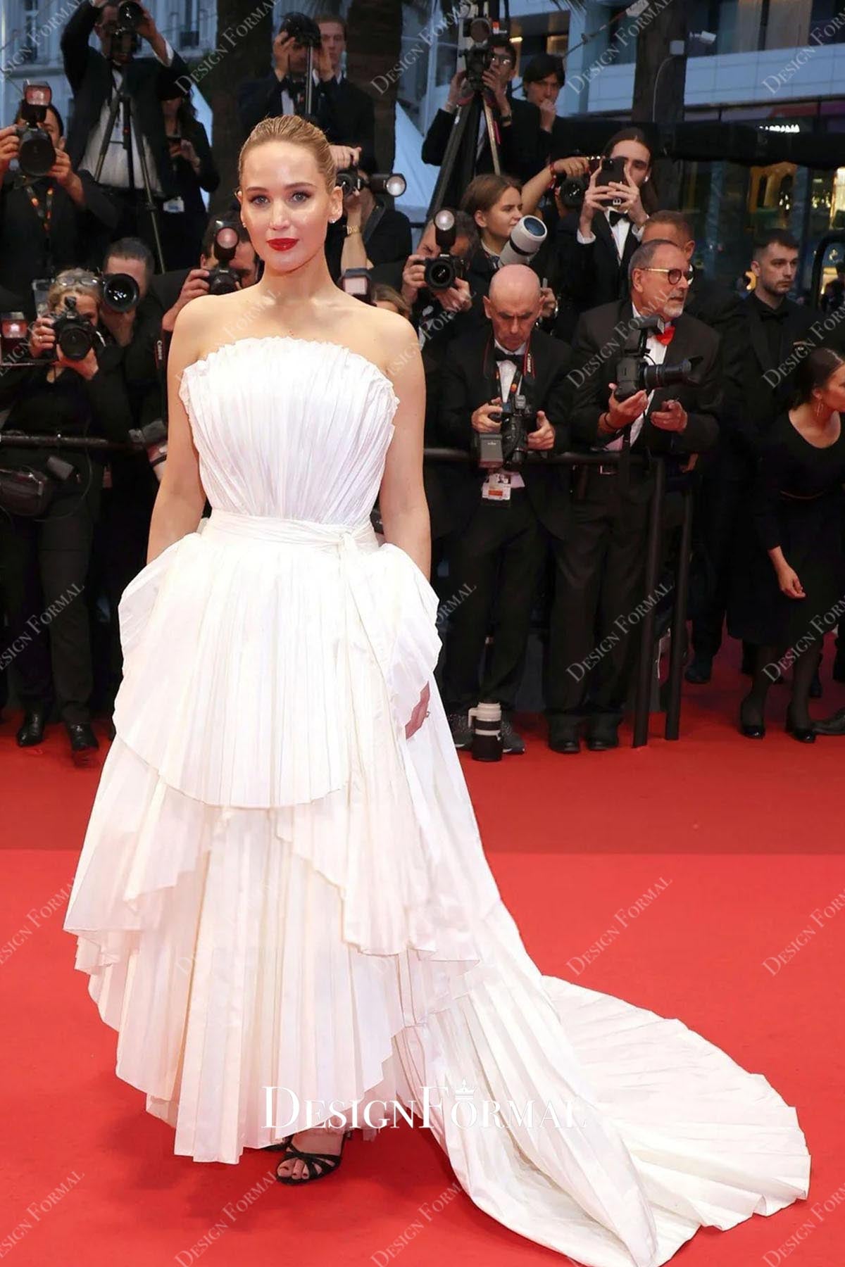 Jennifer Lawrence curved neck 2025 Cannes film festival premiere dress
