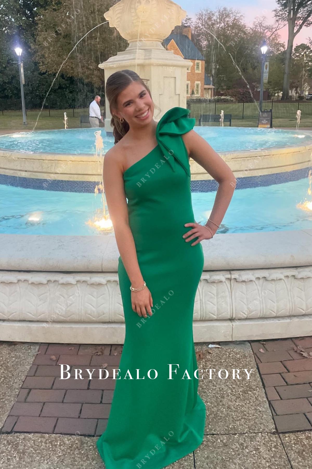 jungle green mermaid prom dress