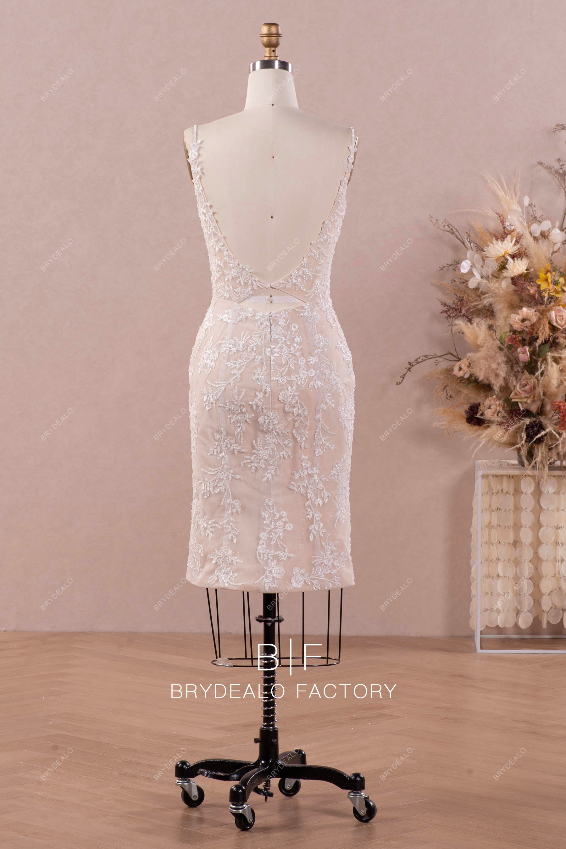 keyhole back bridal bodycon brydealo