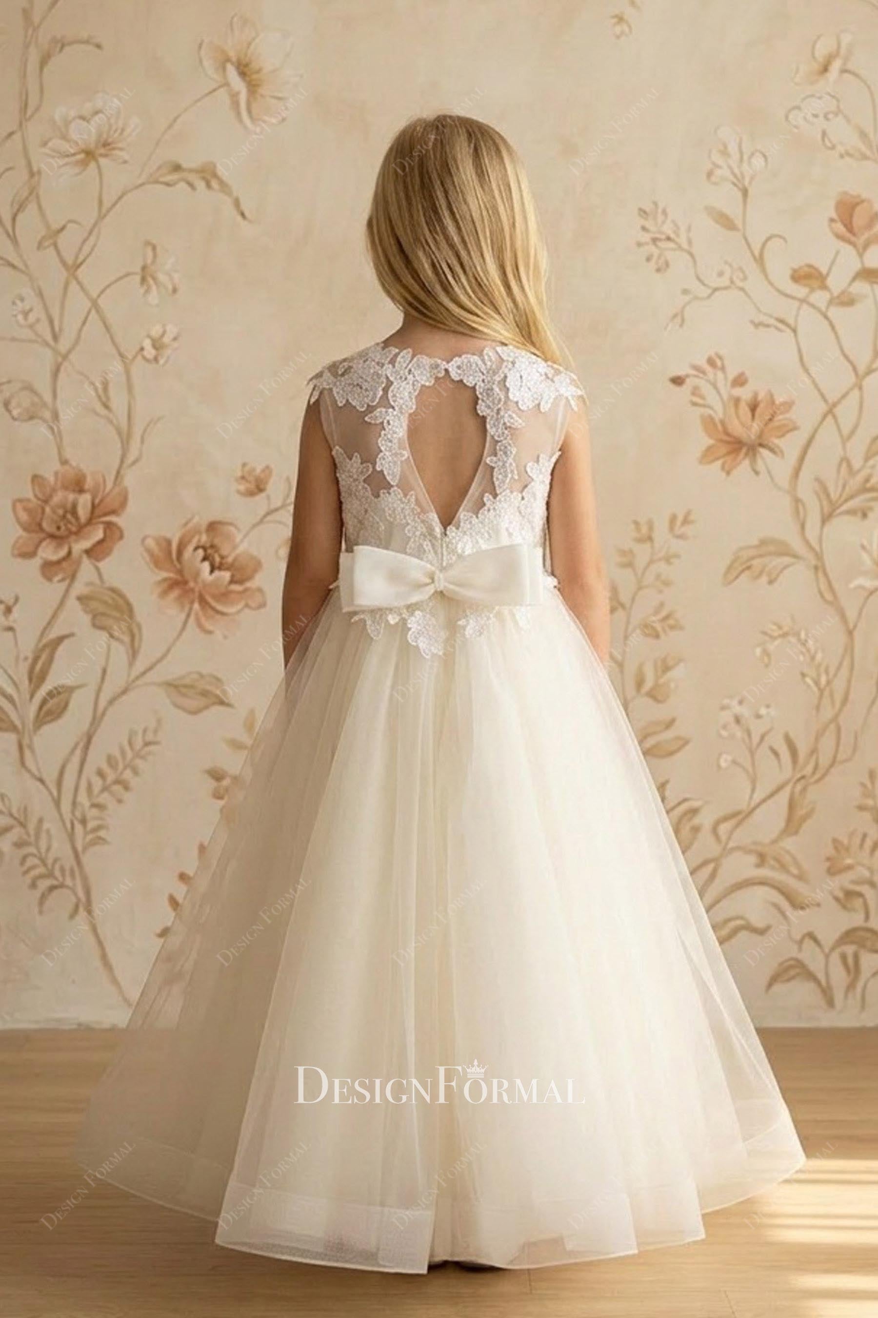 keyhole back flower girl dress