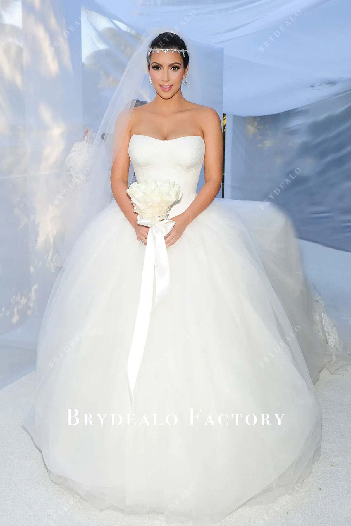Kim Kardashian Strapless Basque Waist Celebs Wedding Ball Gown 2011, Dress Only Kim Kardashian Strapless Basque Waist Celebs Wedding Ball Gown 2011, Dress Only