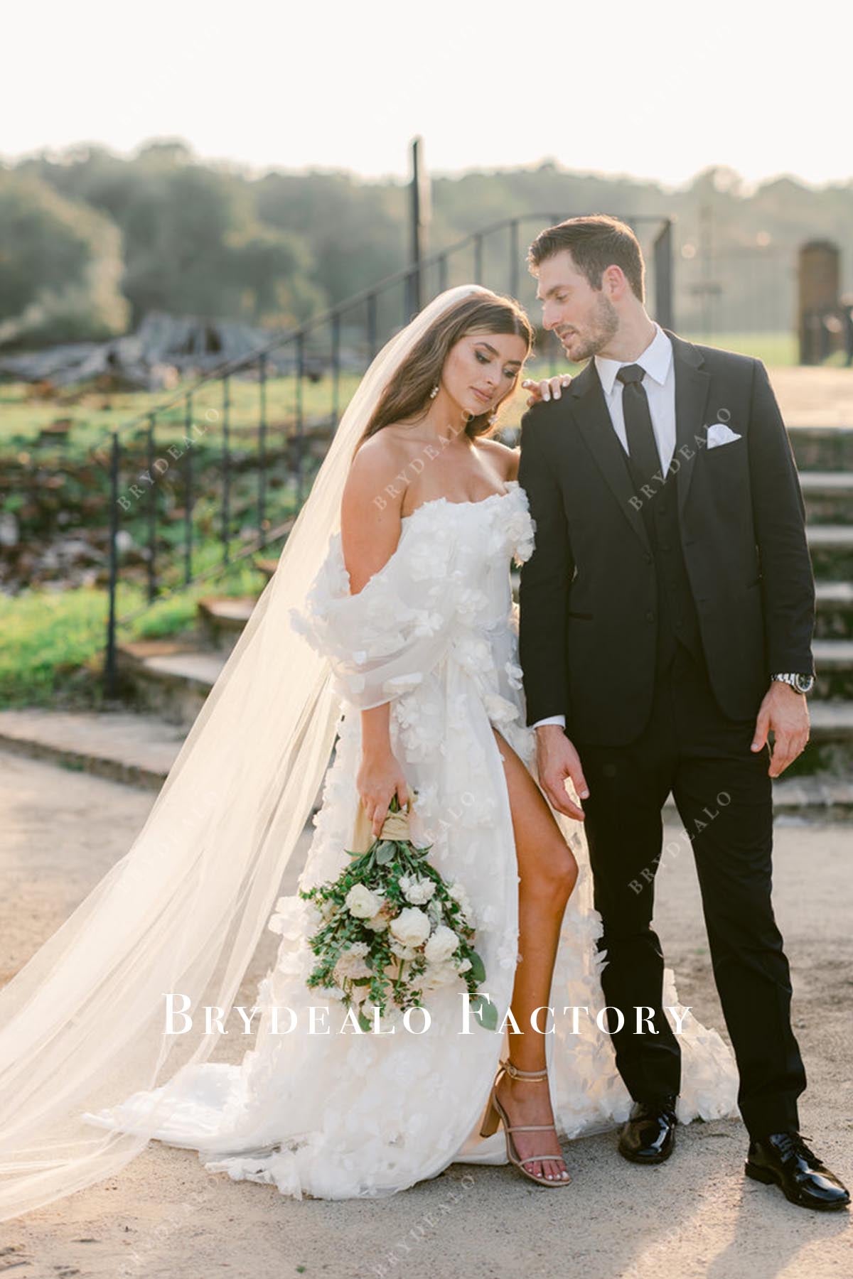 lace a line wedding dress