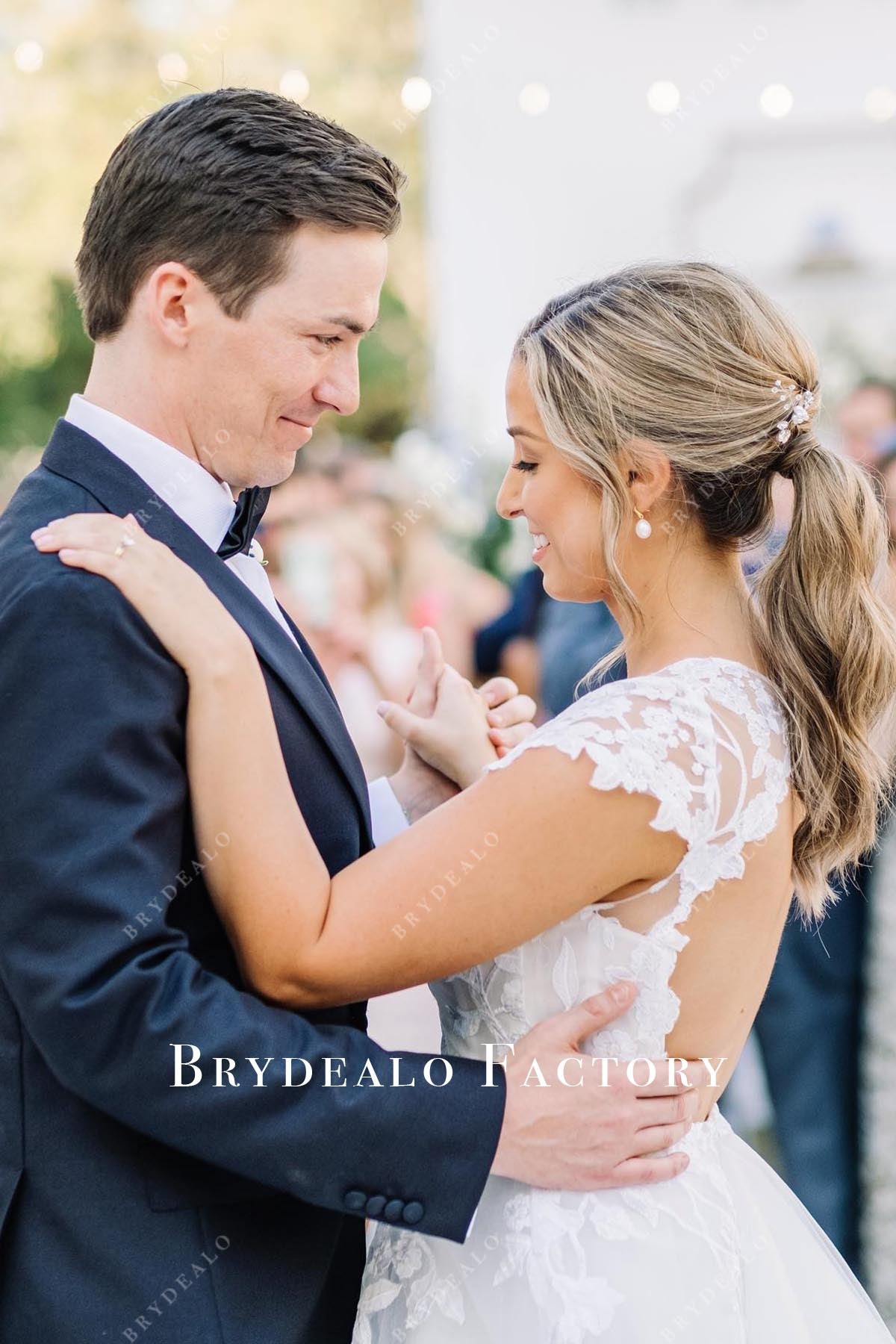 lace a line wedding dress