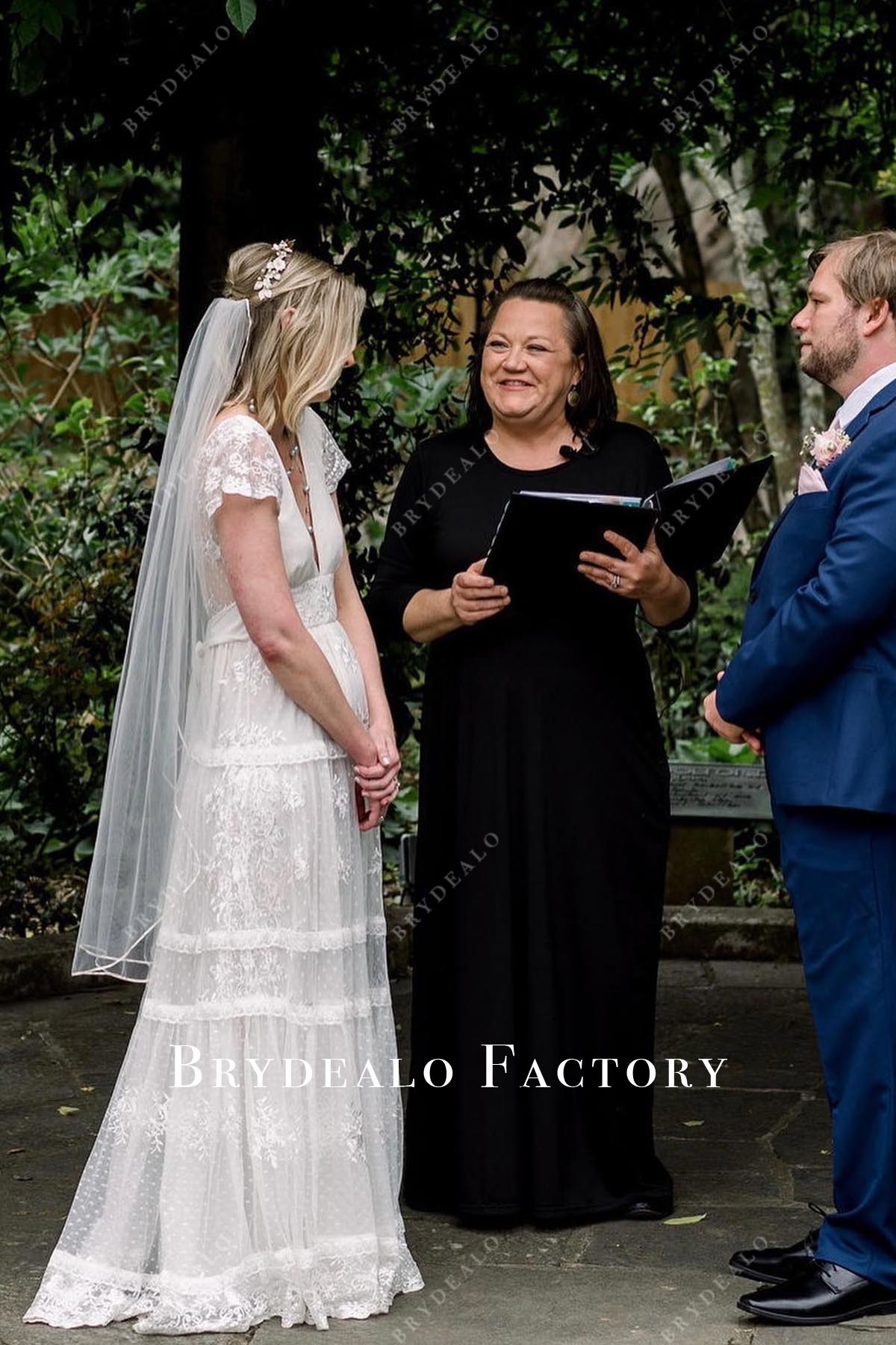 lace a line wedding dress