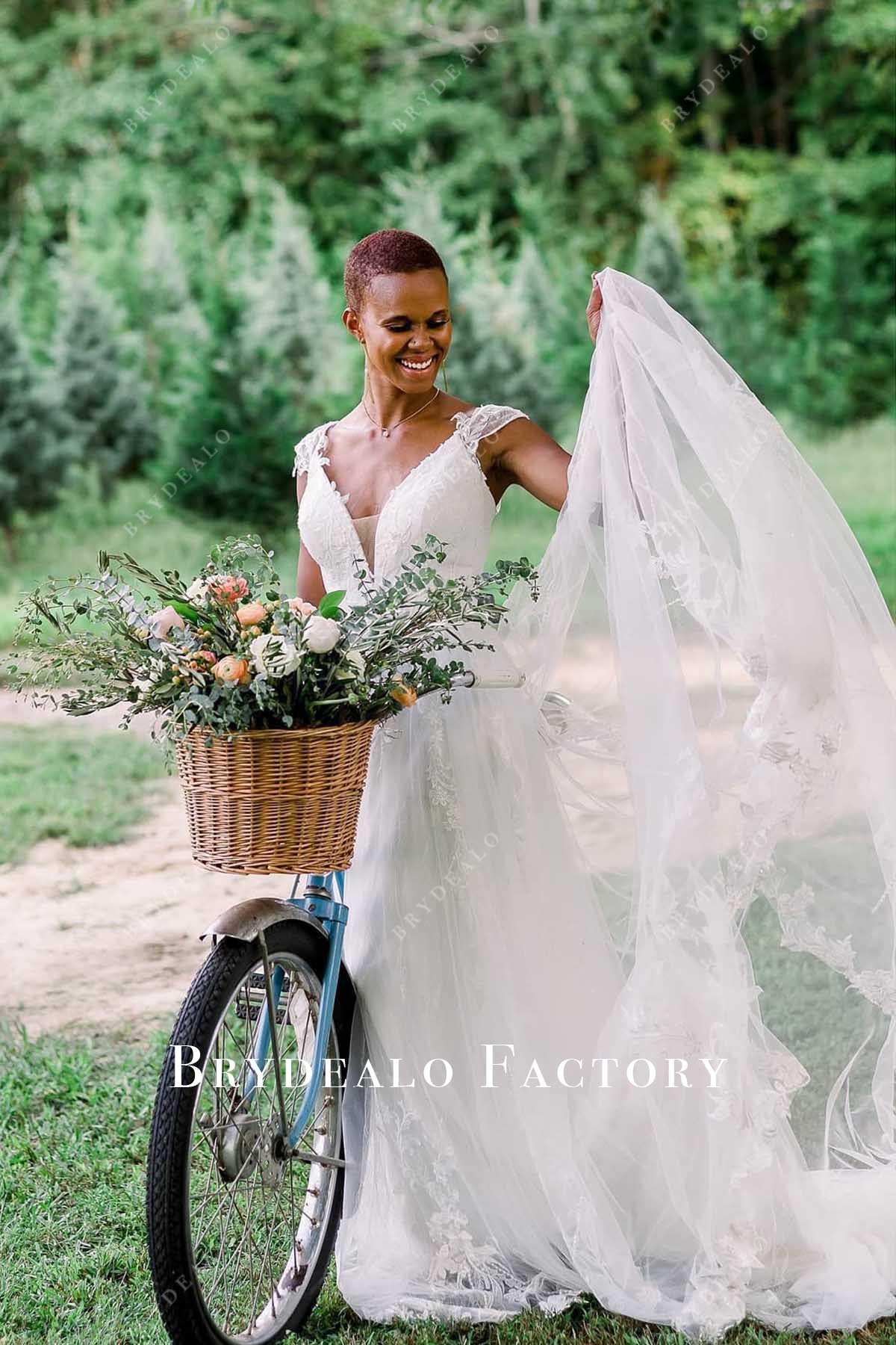 lace a line wedding dress