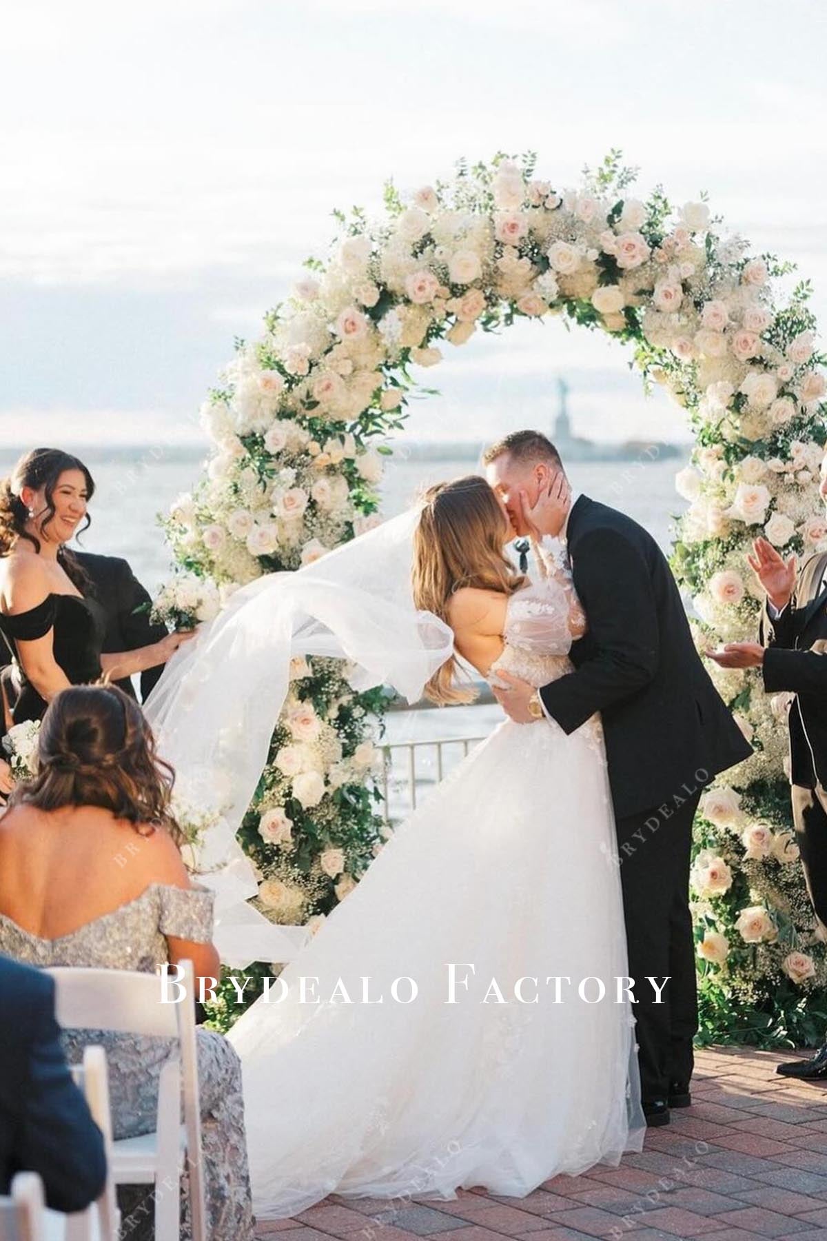 lace a line wedding dress