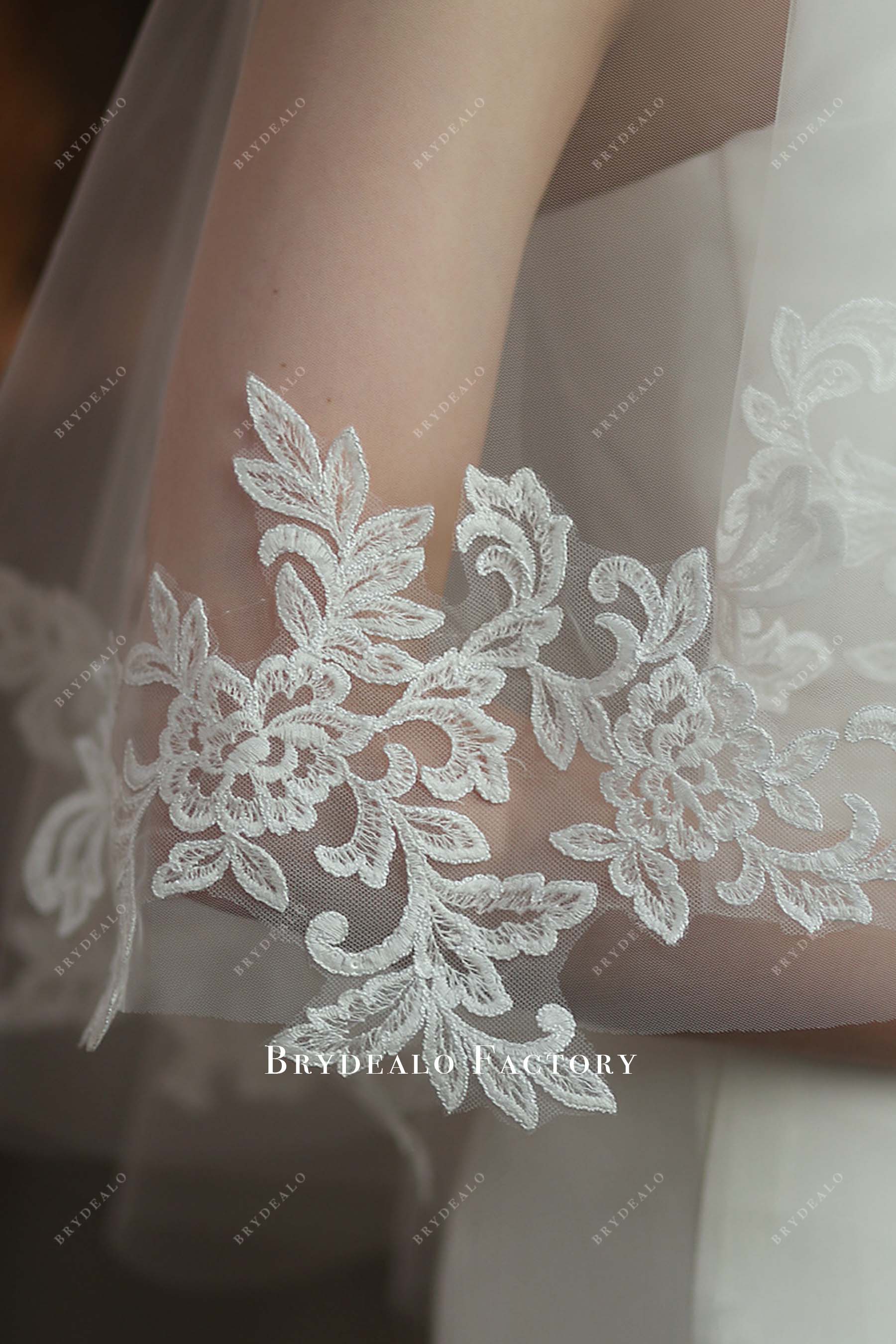 lace appliques bridal veil
