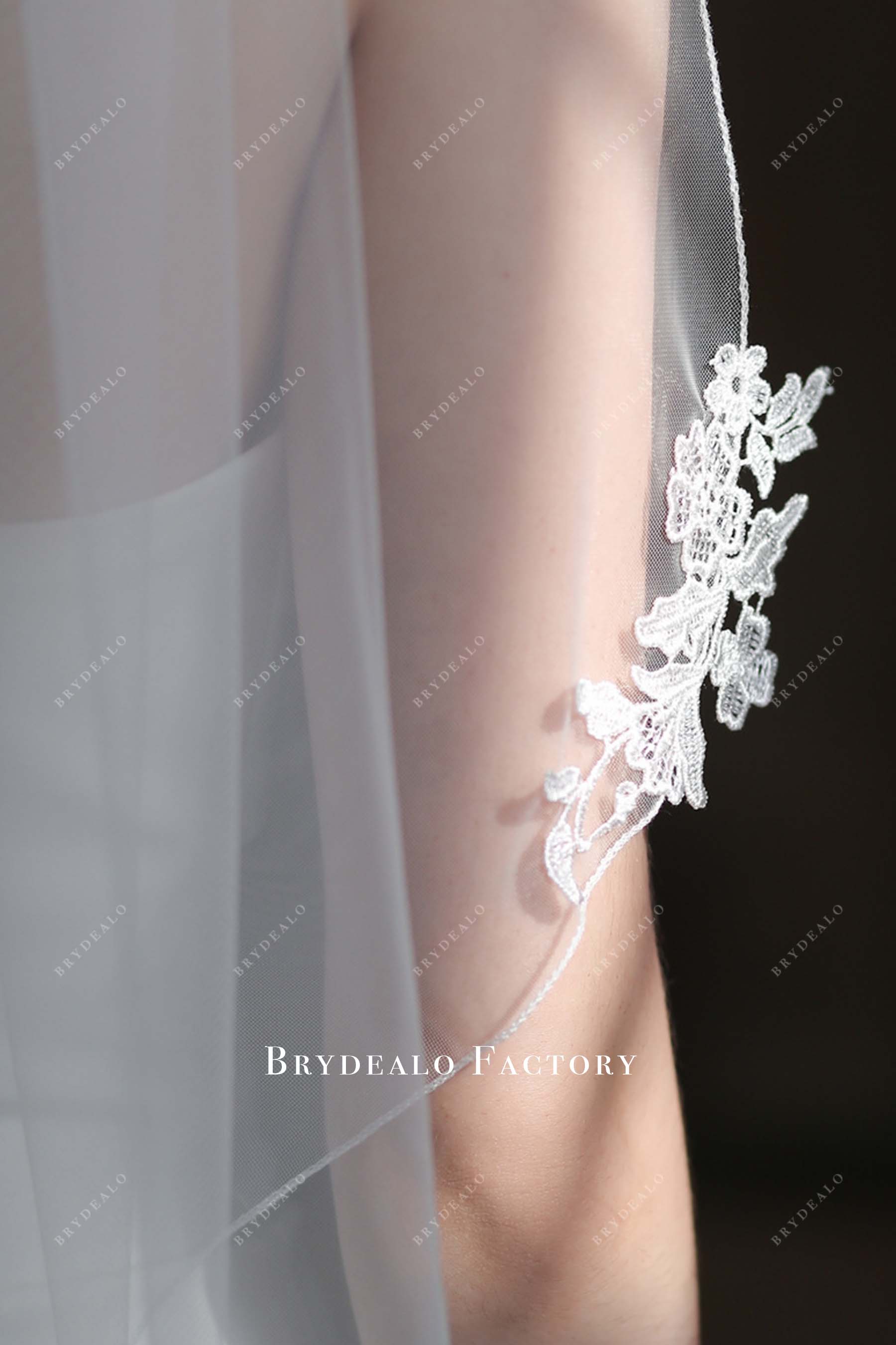 lace appliques bridal veil