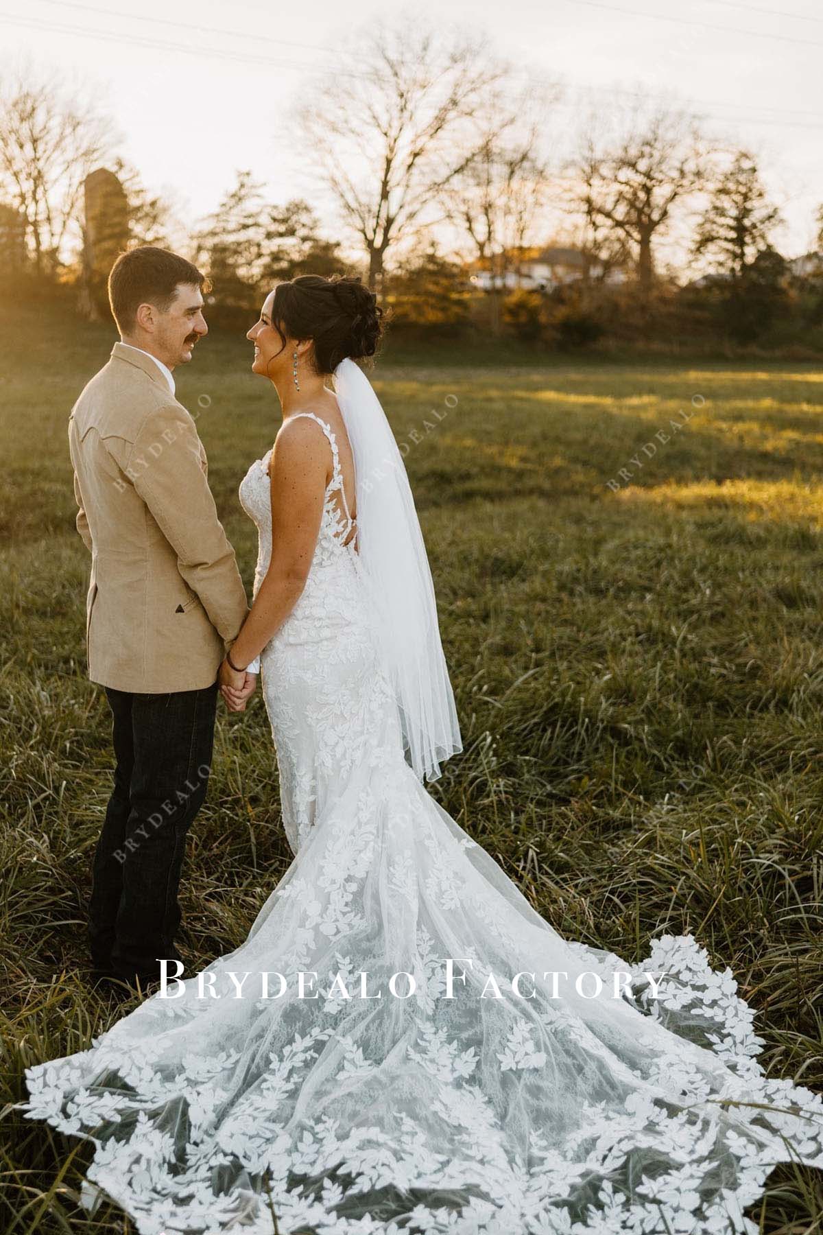 Wedding Dress | Open Back Lace Court Train Mermaid Bridal Dress Wedding Dress | Open Back Lace Court Train Mermaid Bridal Dress