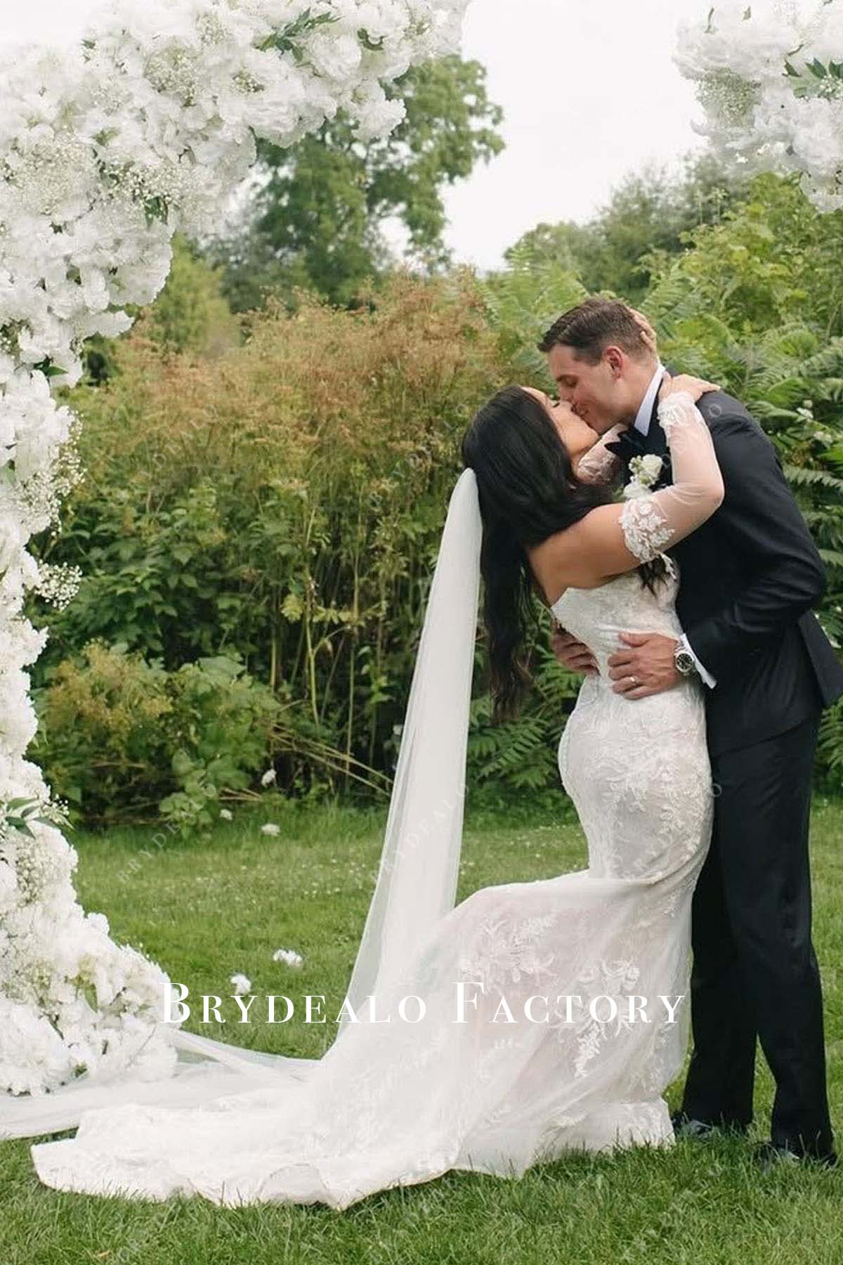 Wedding Dress | Lace Appliques Strapless Mermaid Bridal Gown, Dress Only