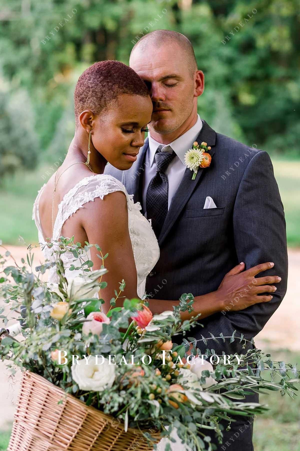 lace cap sleeves wedding dress