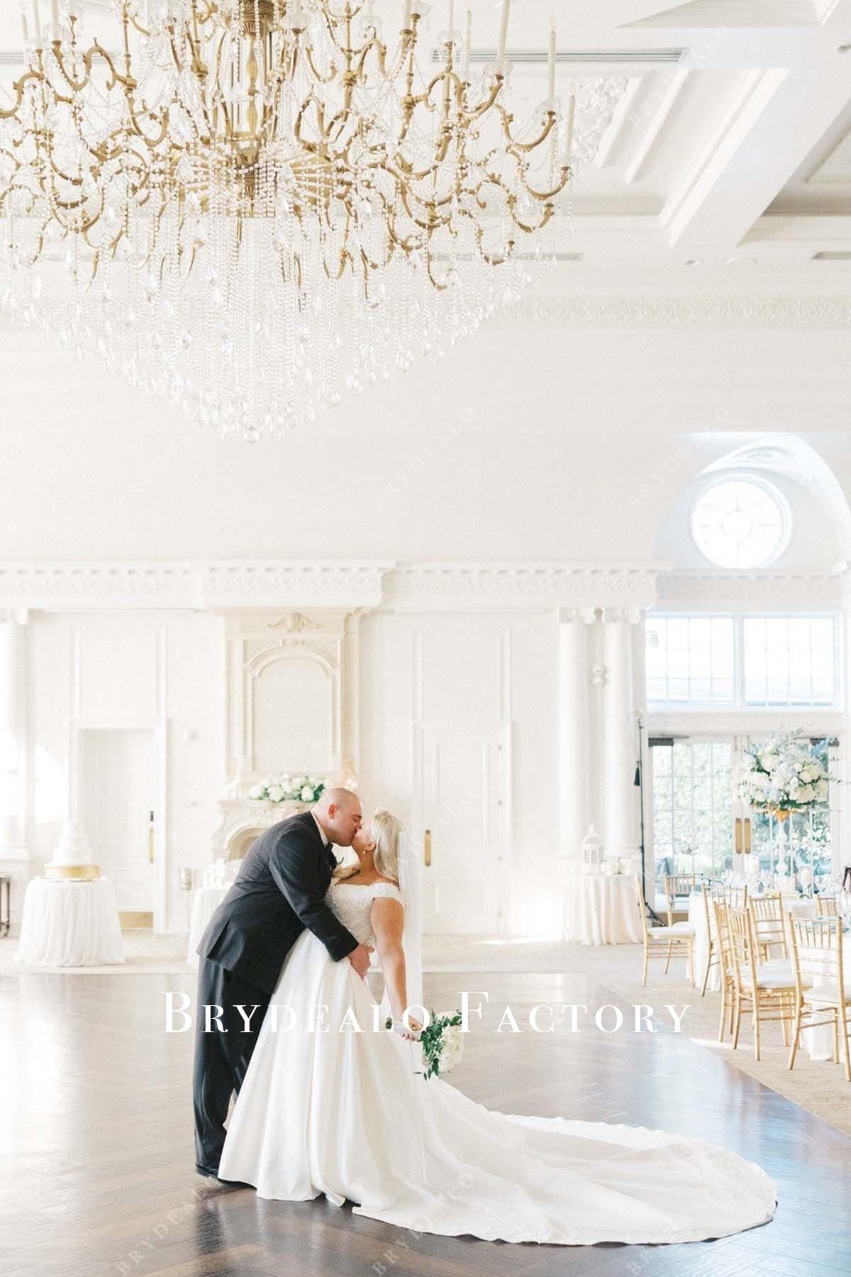 lac cathedral train wedding dress