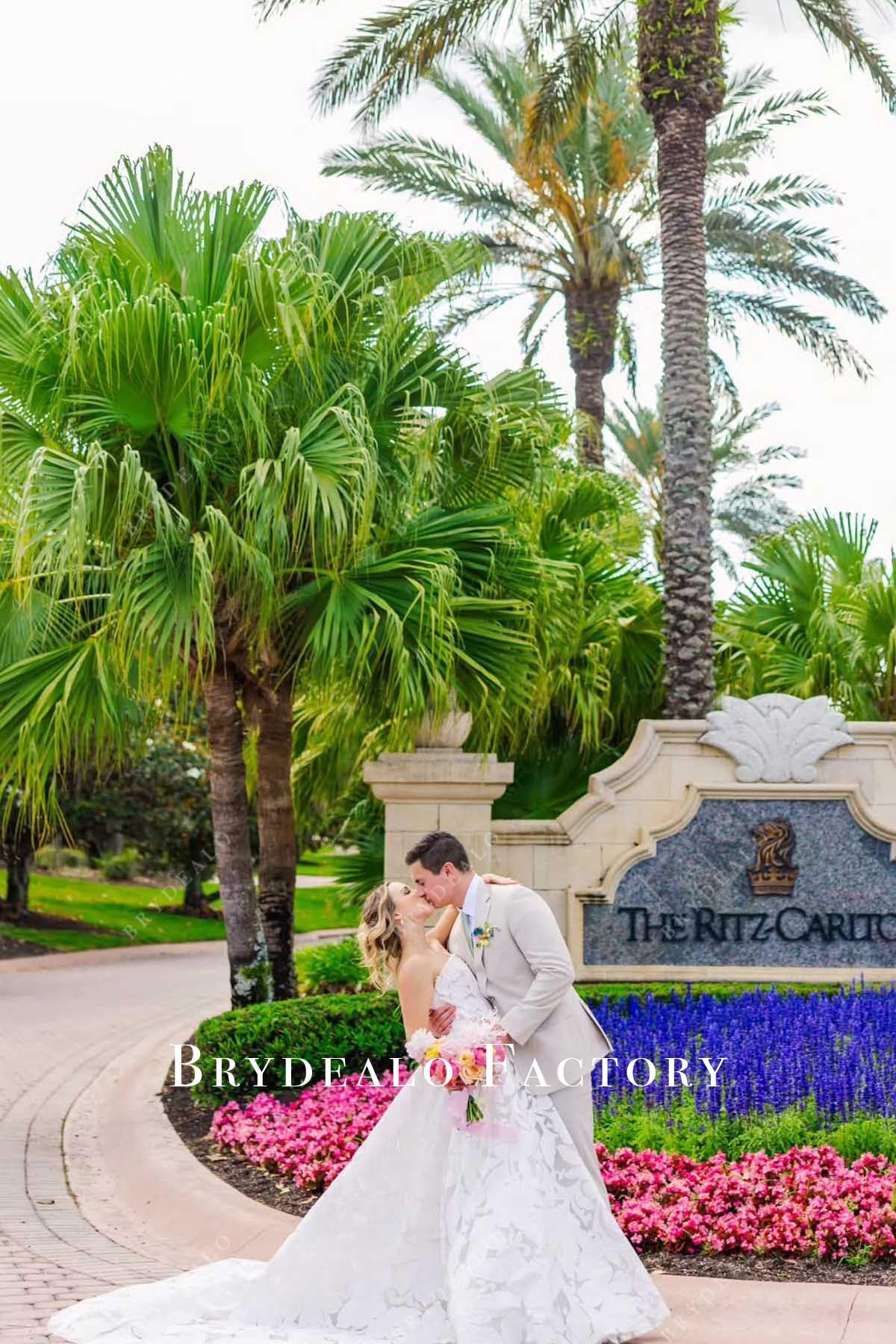 lace chapel train wedding dress