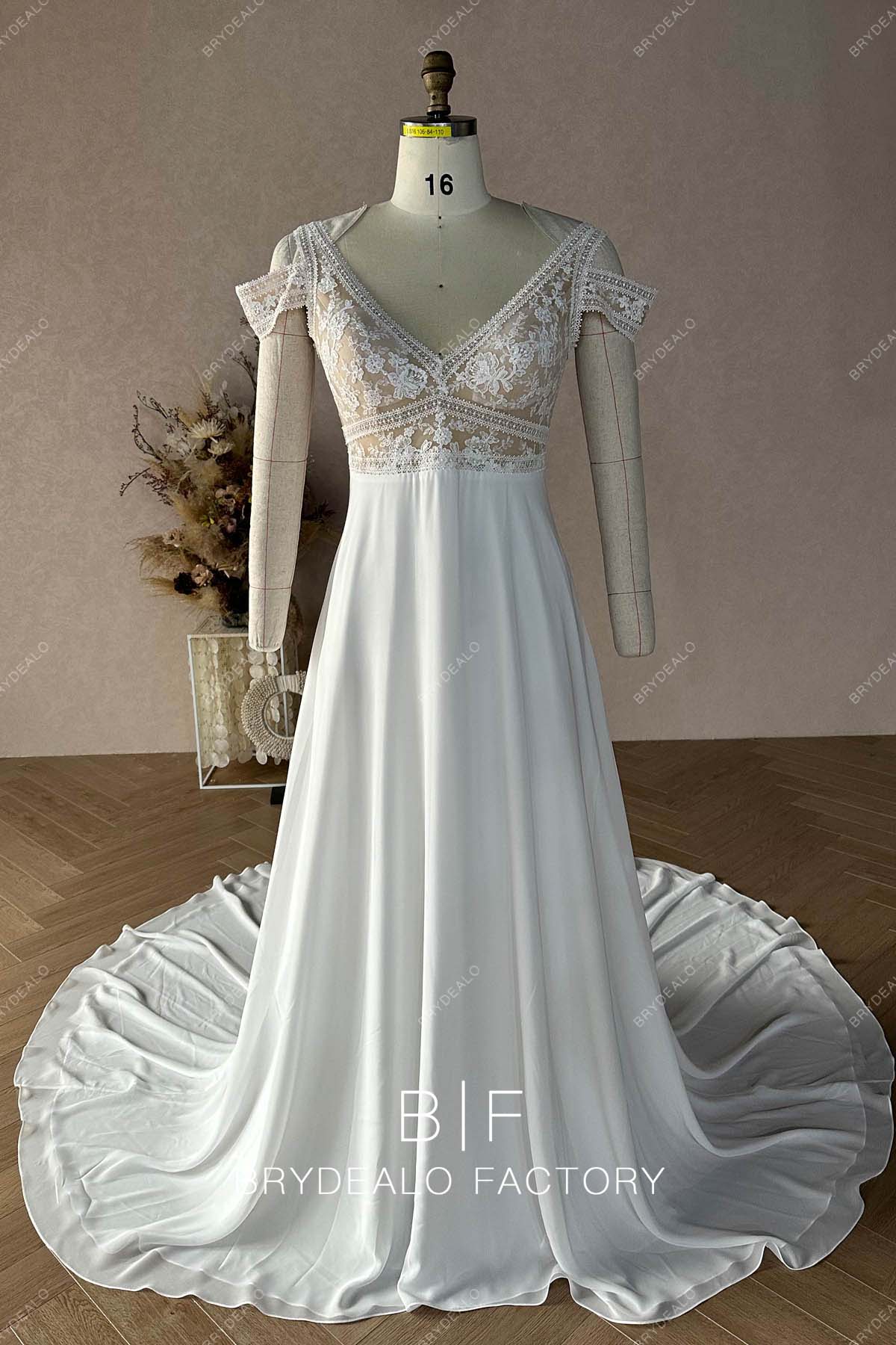 Empire Waist Chiffon Wedding Dress