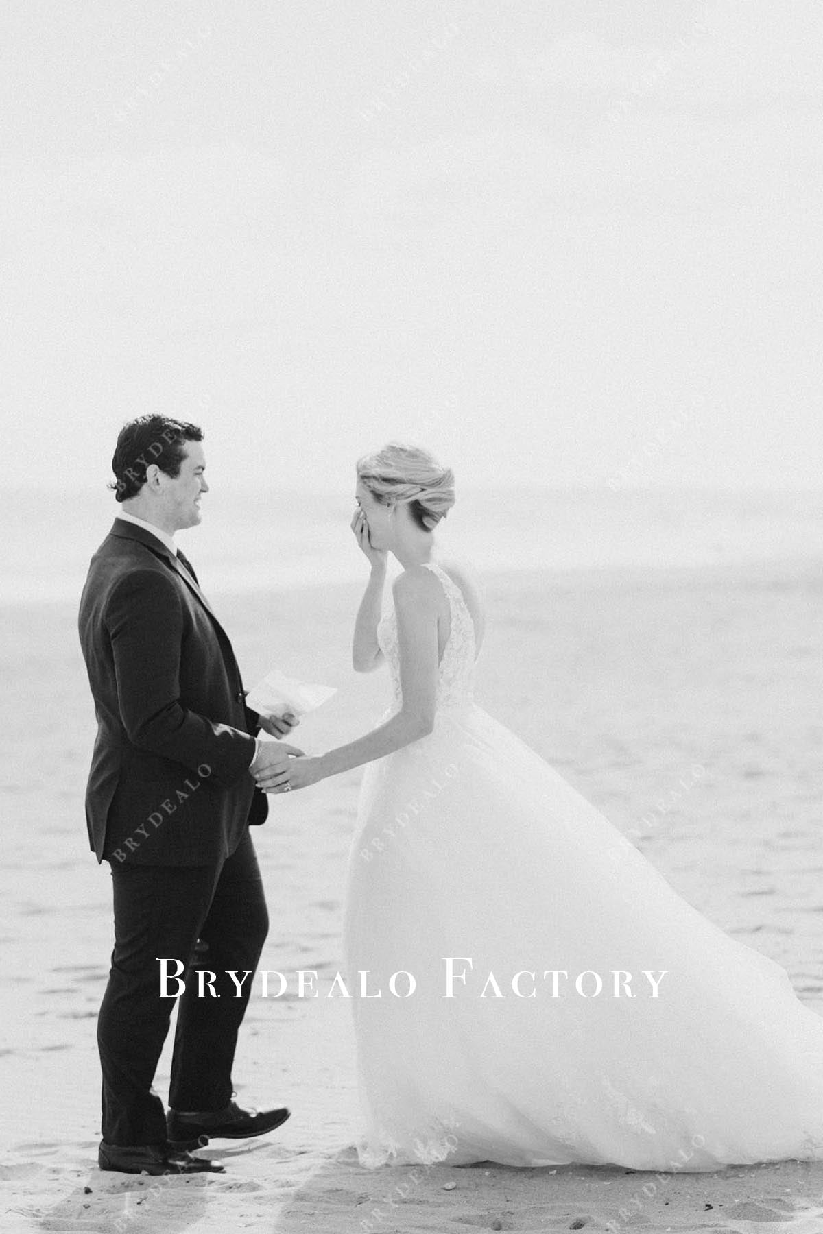 lace court train wedding dress