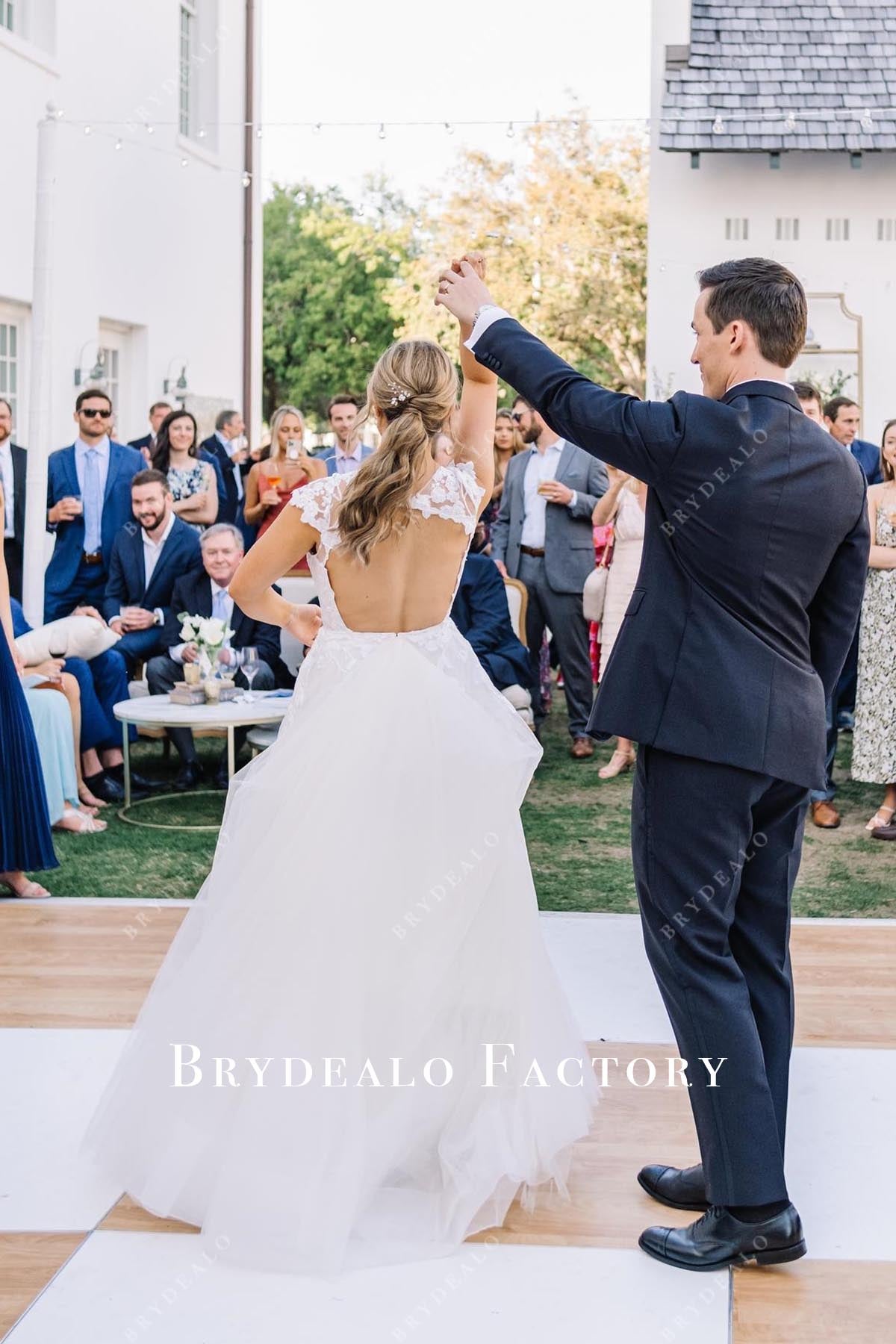 lace keyhole back wedding dress