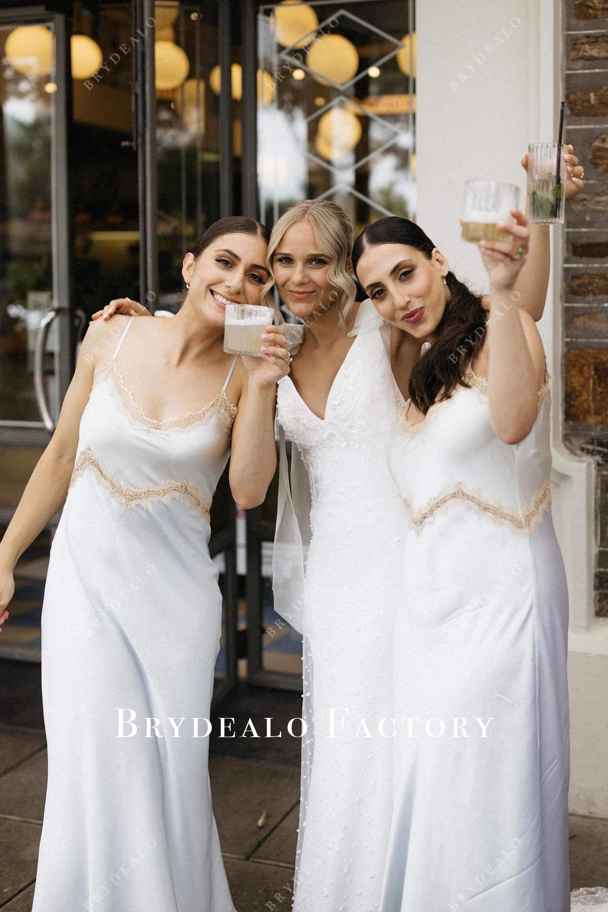 lace light blue bridesmaid dress