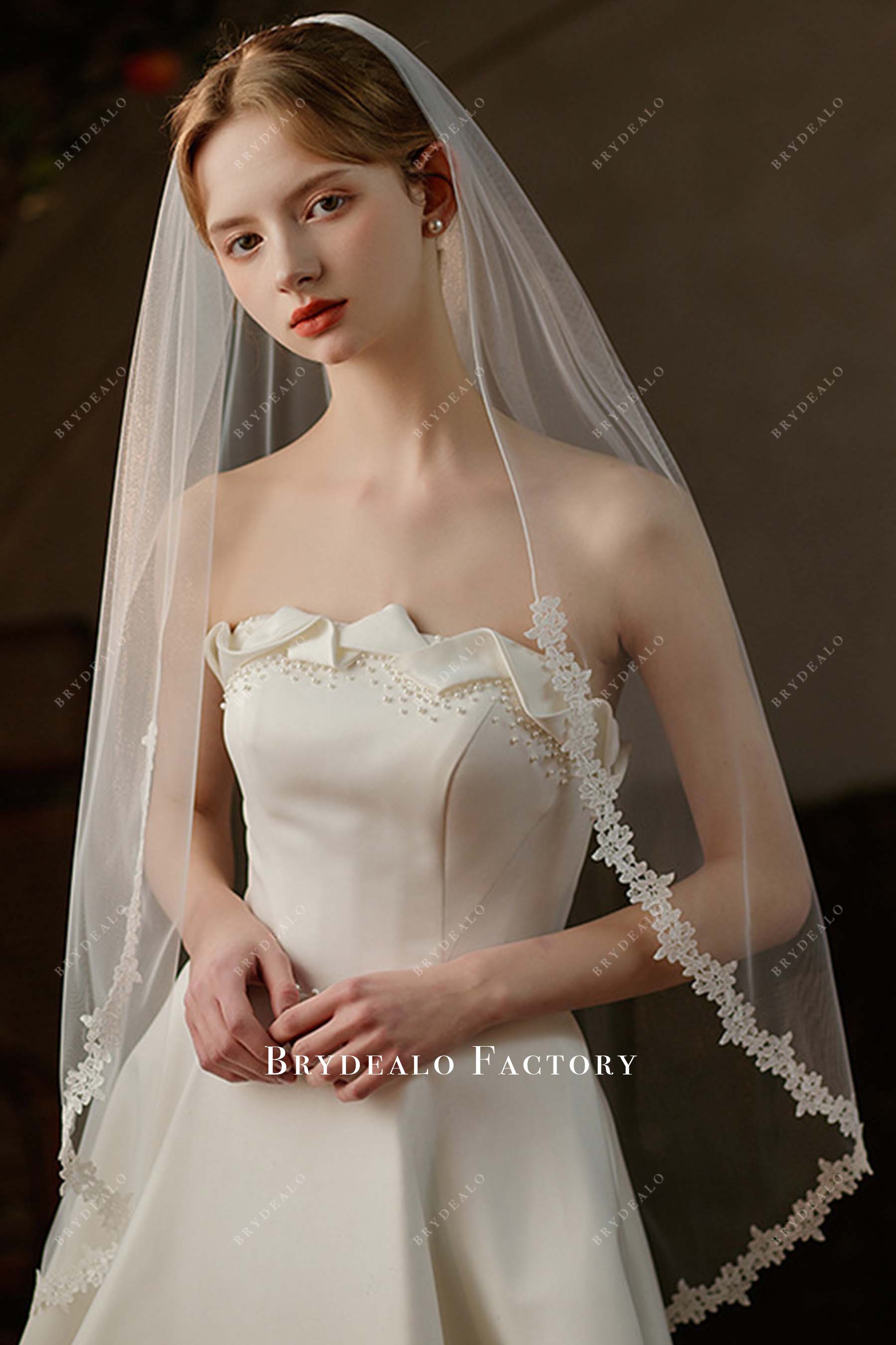 lace motifs bridal veil