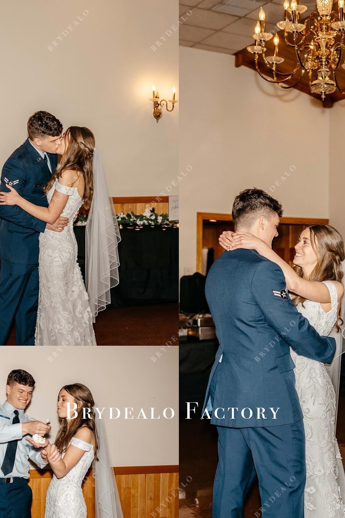 lace off shoulder open back wedding dress