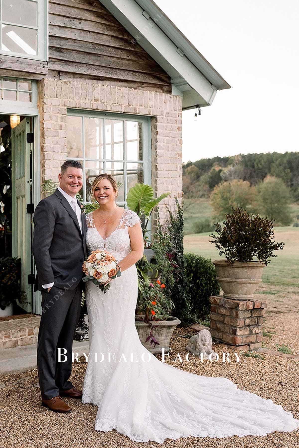 lace overlay wedding dress