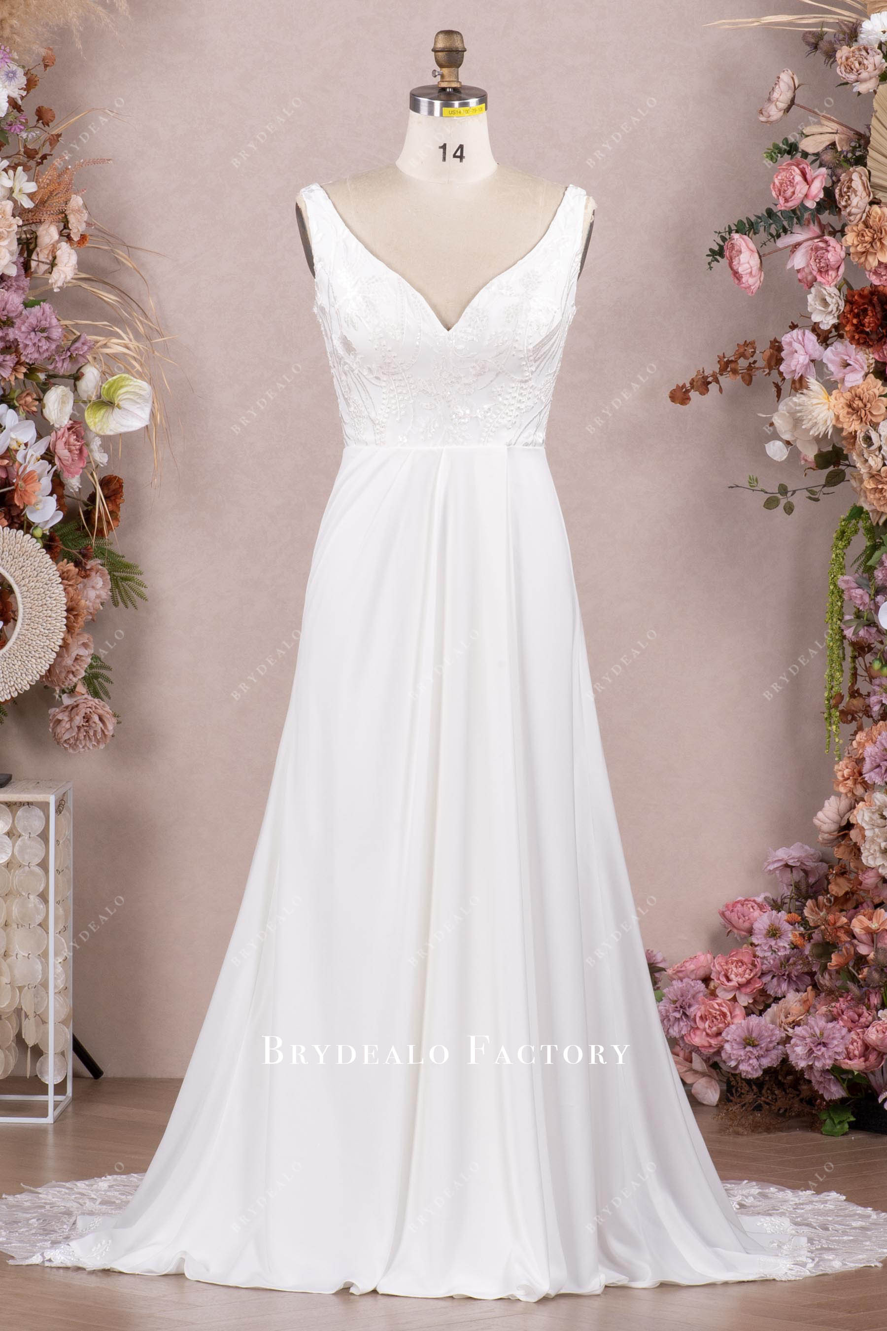 lace satin wedding dress