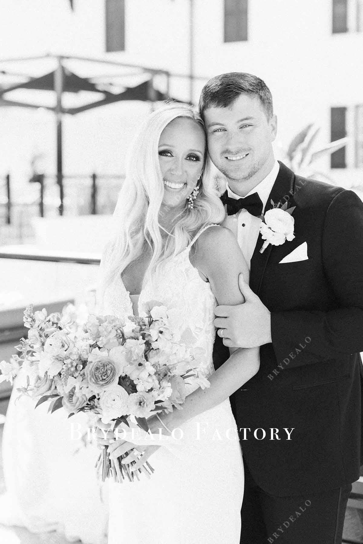 lace spaghetti straps wedding dress