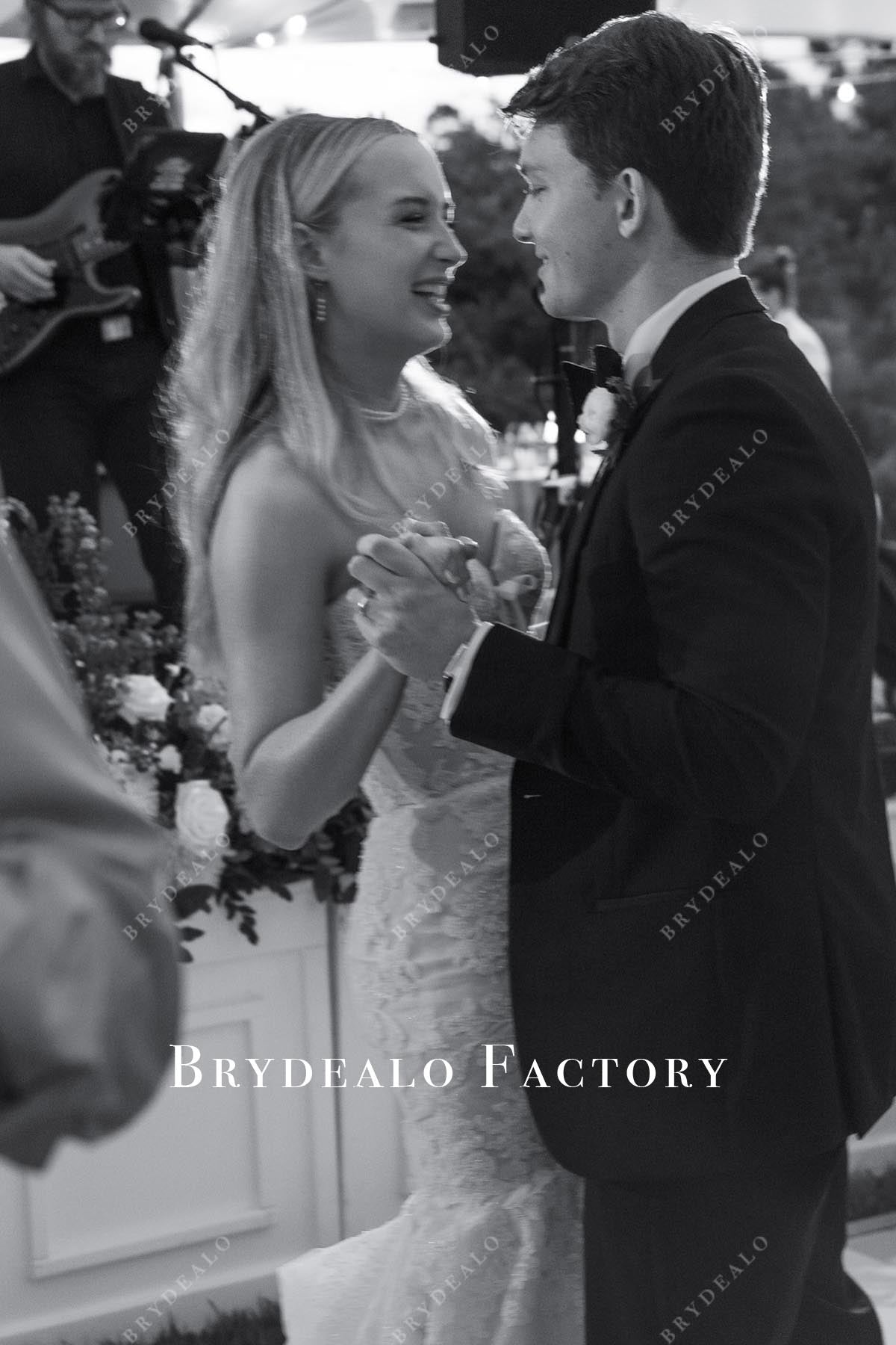 lace strapless corset wedding dress