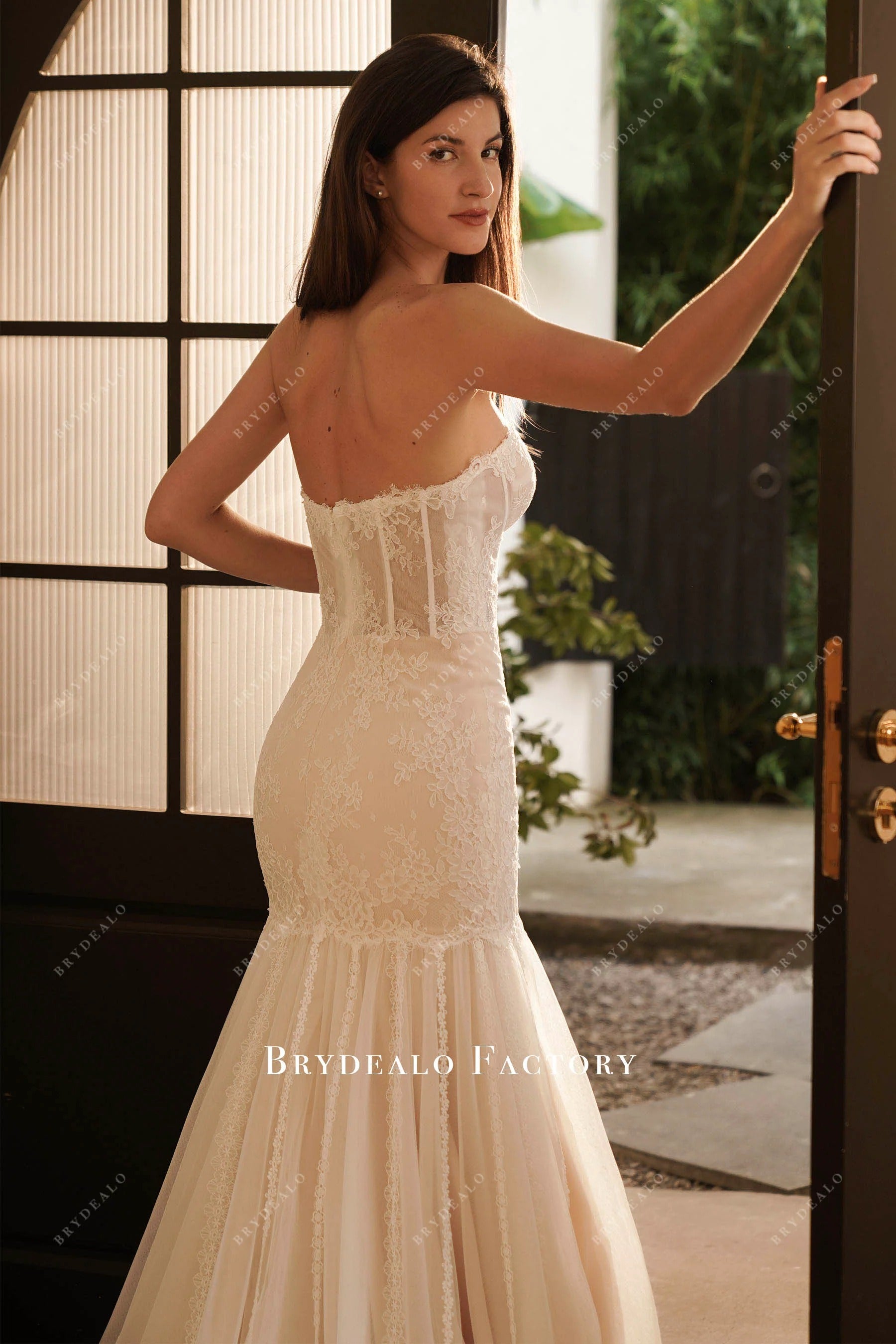 lace tassels wedding dress