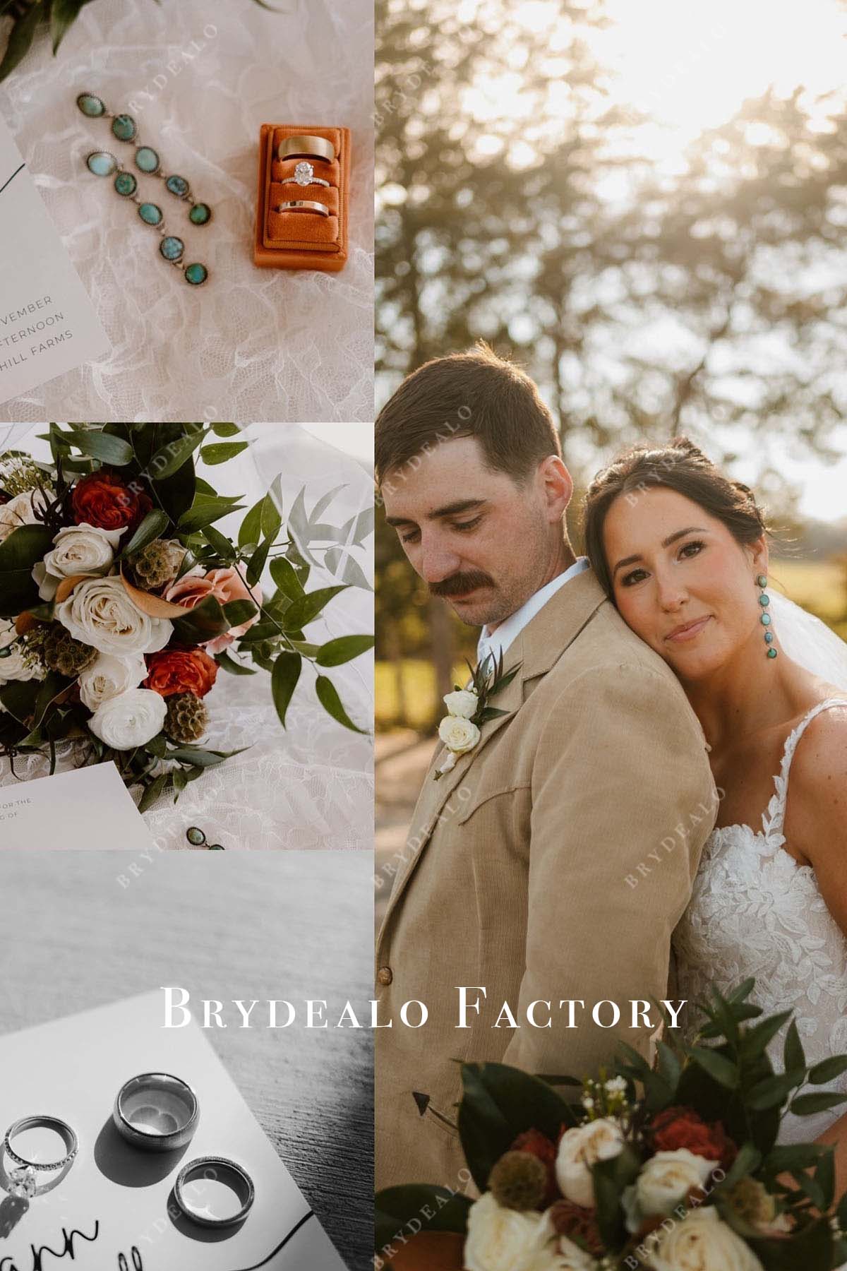 lace thin straps mermaid wedding dress