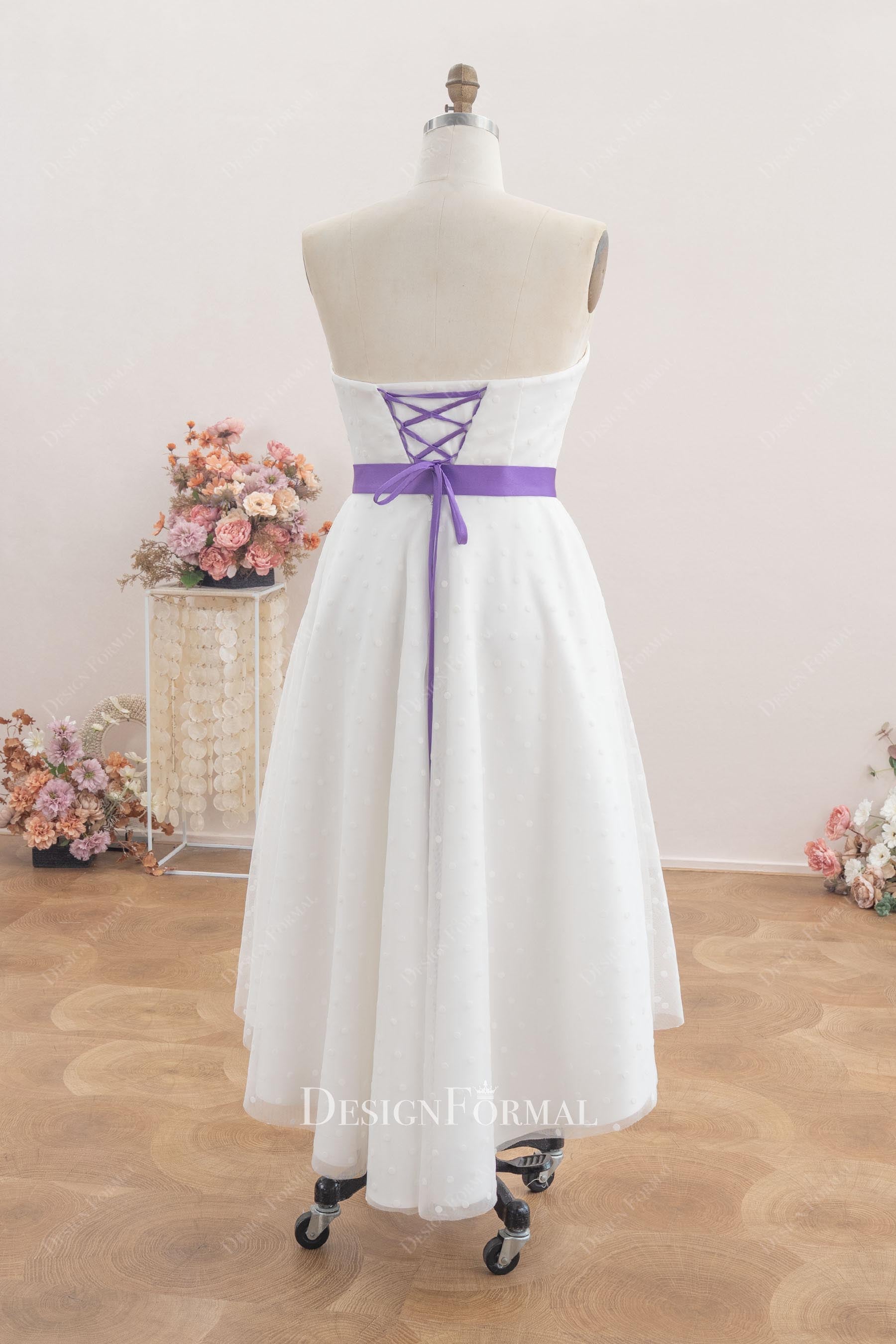 lace up back a line bridal dress