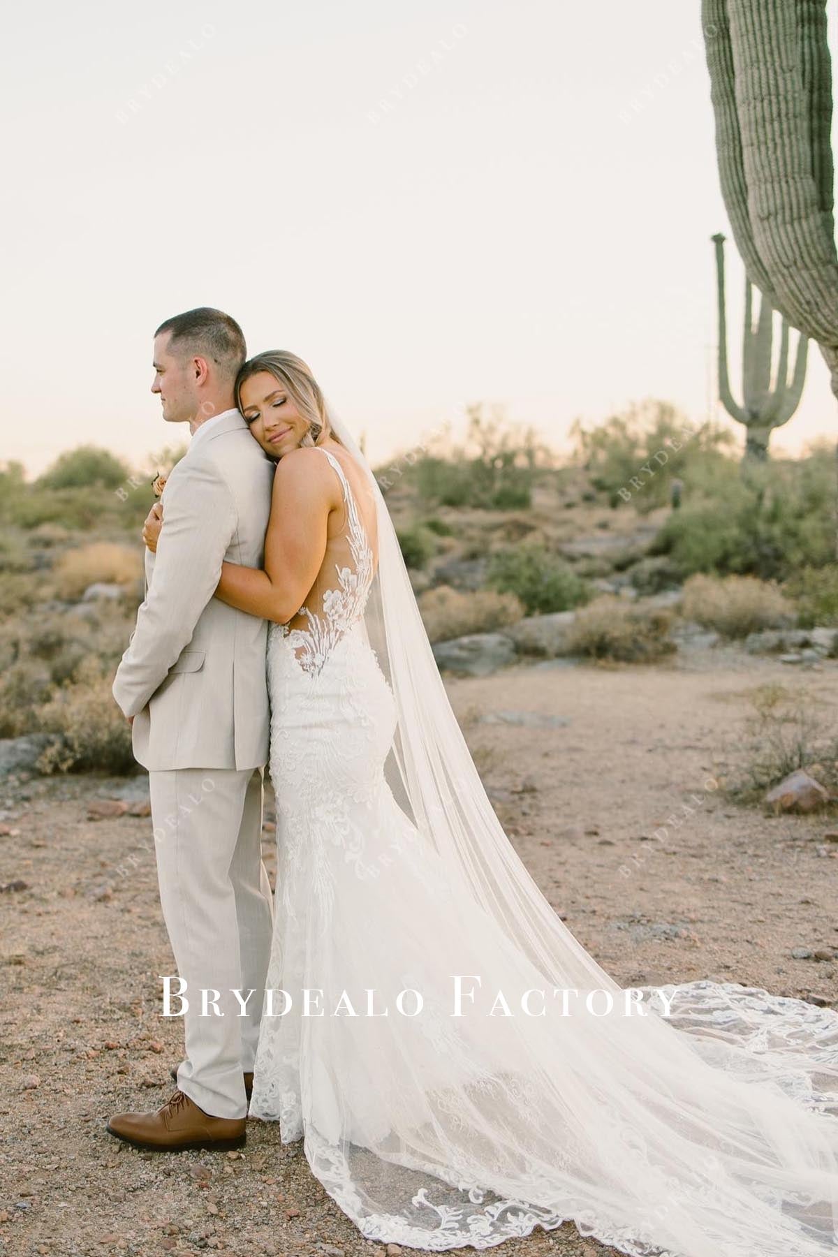 lace v back wedding dress