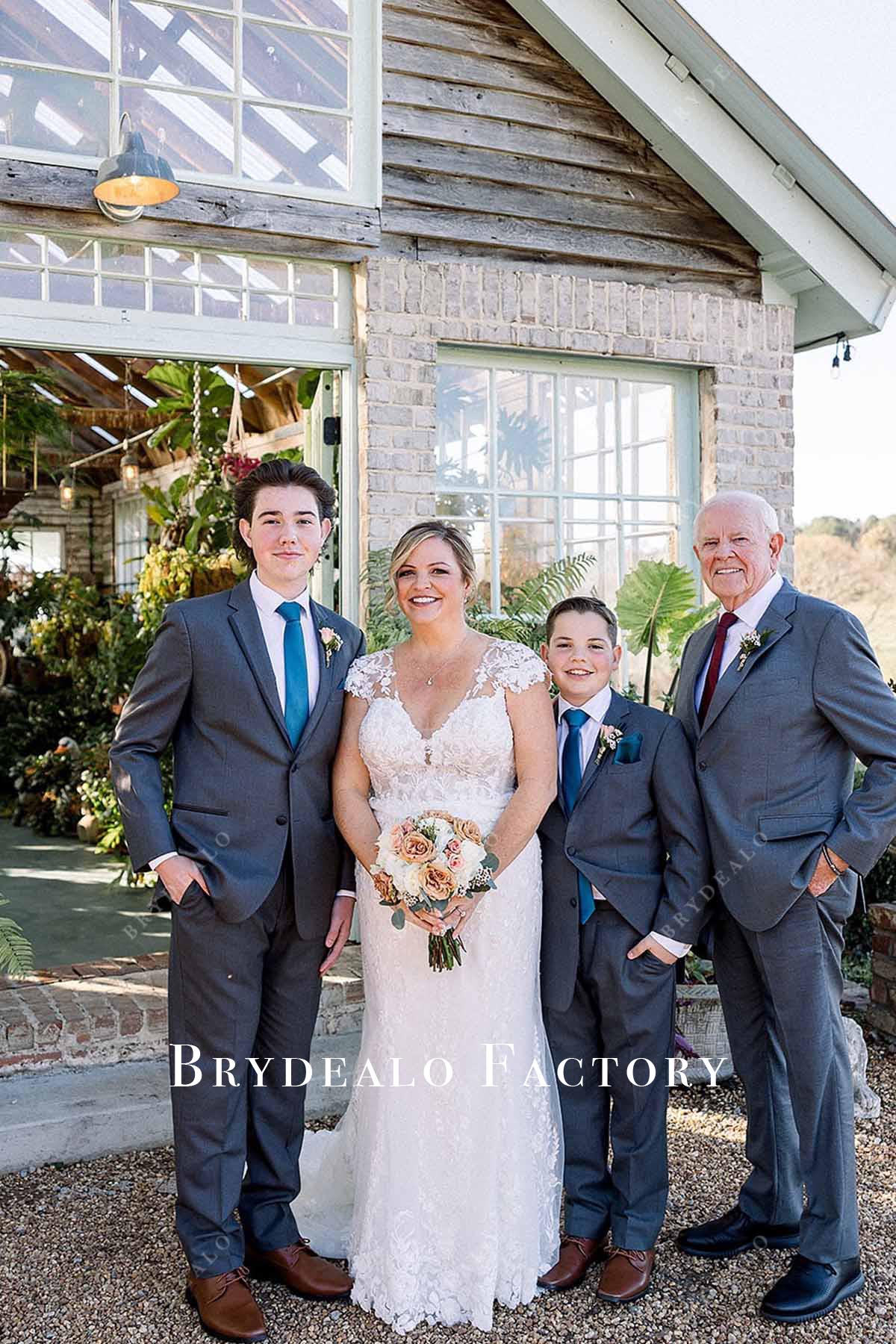 lace v neck wedding dress