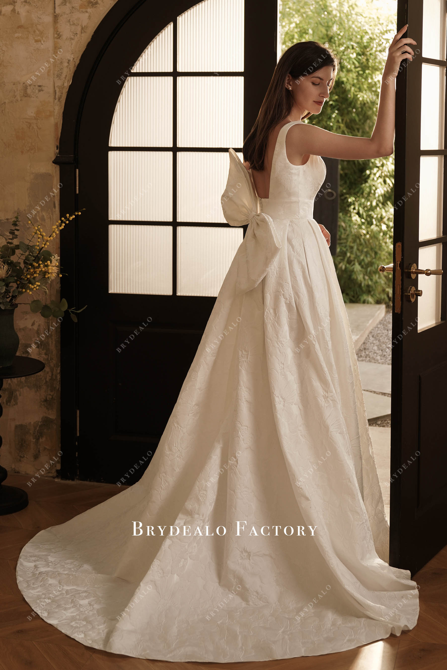 large bow wedding dress