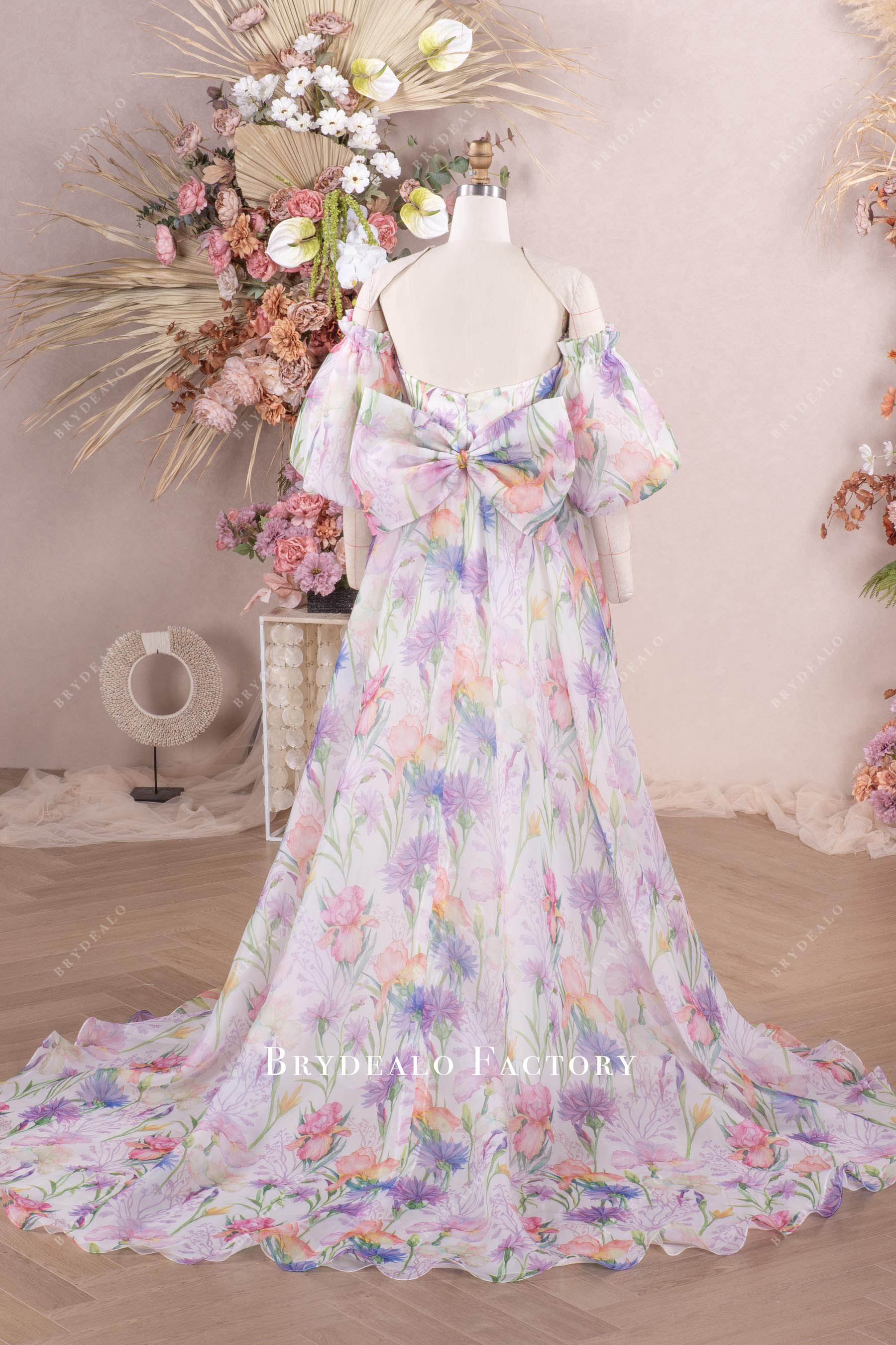 large bow wedding dress